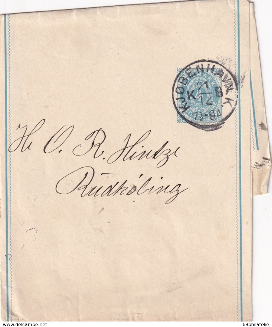 DANEMARK      ENTIER POSTAL/GANZSACHE/POSTAL STATIONERY BANDE JOURNAL DE COPENHAGUE - Interi Postali