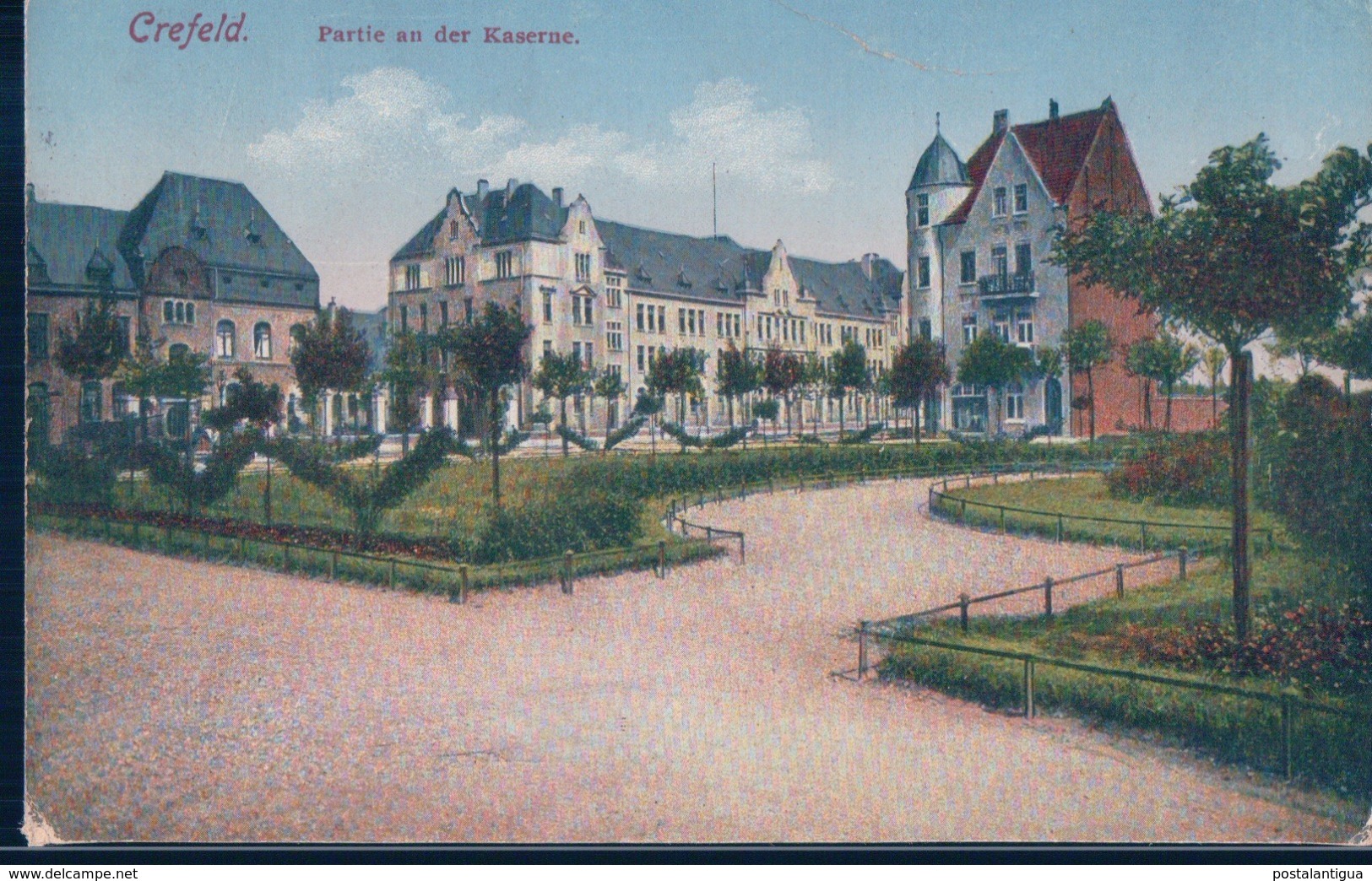 POSTAL ALEMANIA - CREFELD - PARTIE AN DER KASERNE - Krefeld