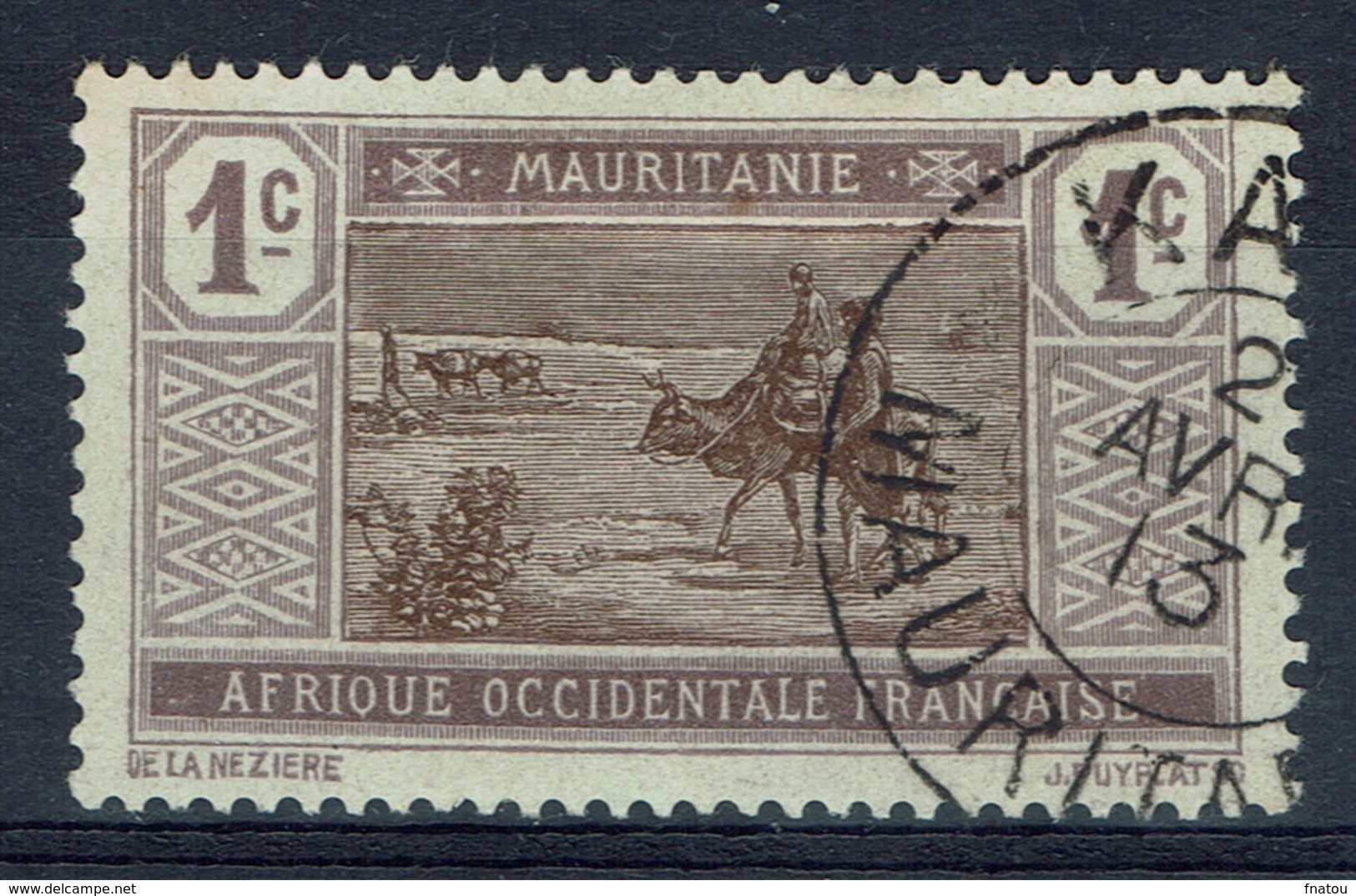 Mauritania, 1c., Camel Drivers, 1913, VFU  nice Postmark (KAEDI) - Usati