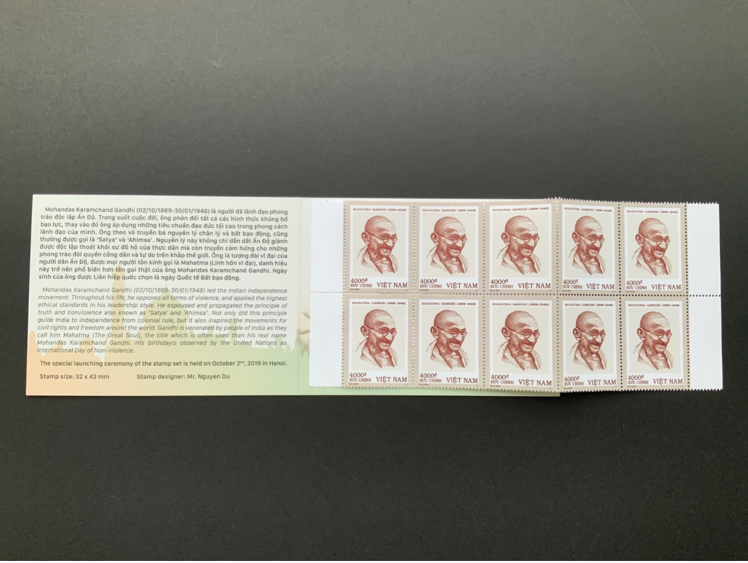 Vietnam Booklet 2019 - 150th Birth Anniversary Of Mahatma Gandhi - Vietnam