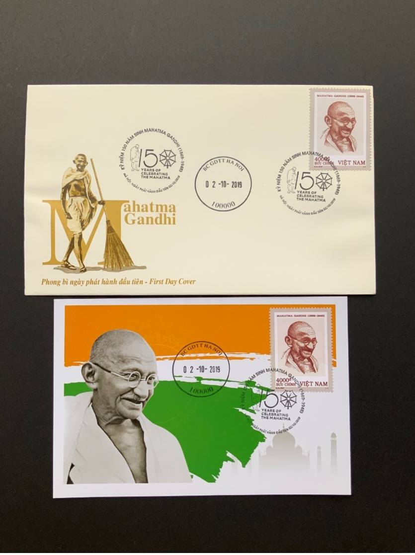 Vietnam Maxicard & FDC 2019 - 150th Birth Anniversary Of Mahatma Gandhi - Vietnam