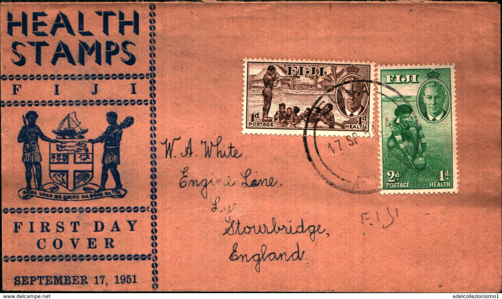 8808) Isole Fiji Fdc 17-9-1951 - Fiji (...-1970)