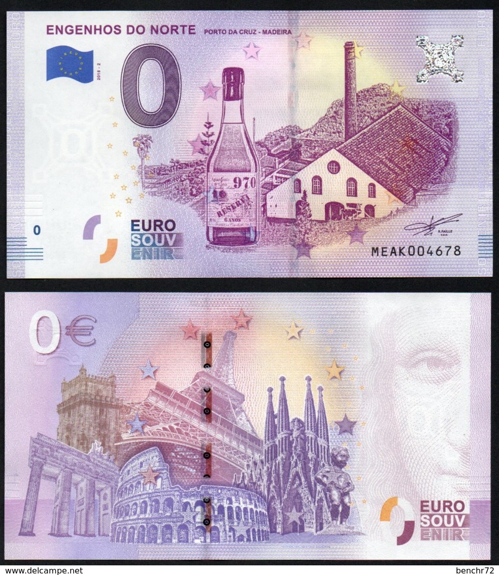 Billet Touristique 0 Euro Souvenir - MADEIRA - ENGENHOS DO NORTE - PORTO DA CRUZ - 970 - Privéproeven