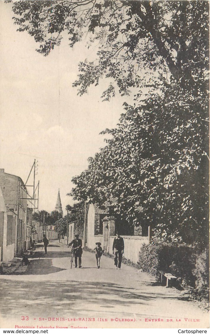 CPA 17 Charente Maritime Inférieure Ile D'Oléron St Saint Denis Les Bains Entrée De La Ville - Ile D'Oléron