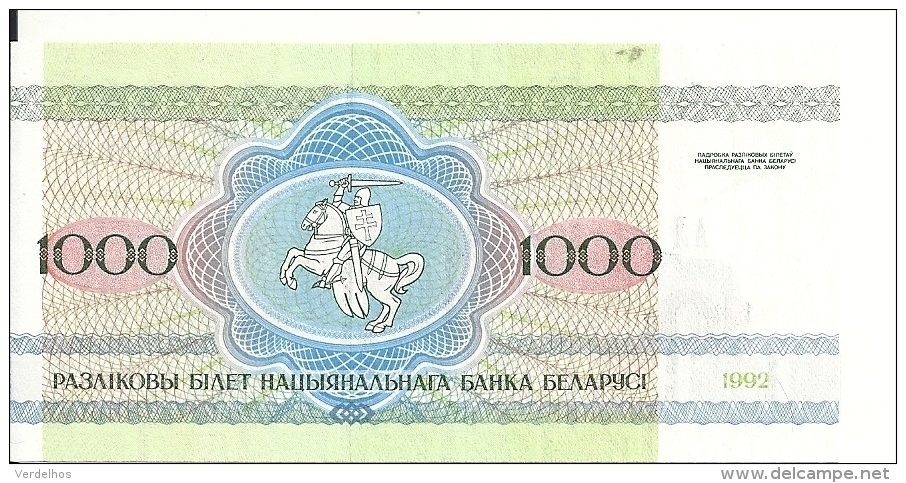 BIELORUSSIE 1000 RUBLEI 1992 UNC P 11 - Wit-Rusland