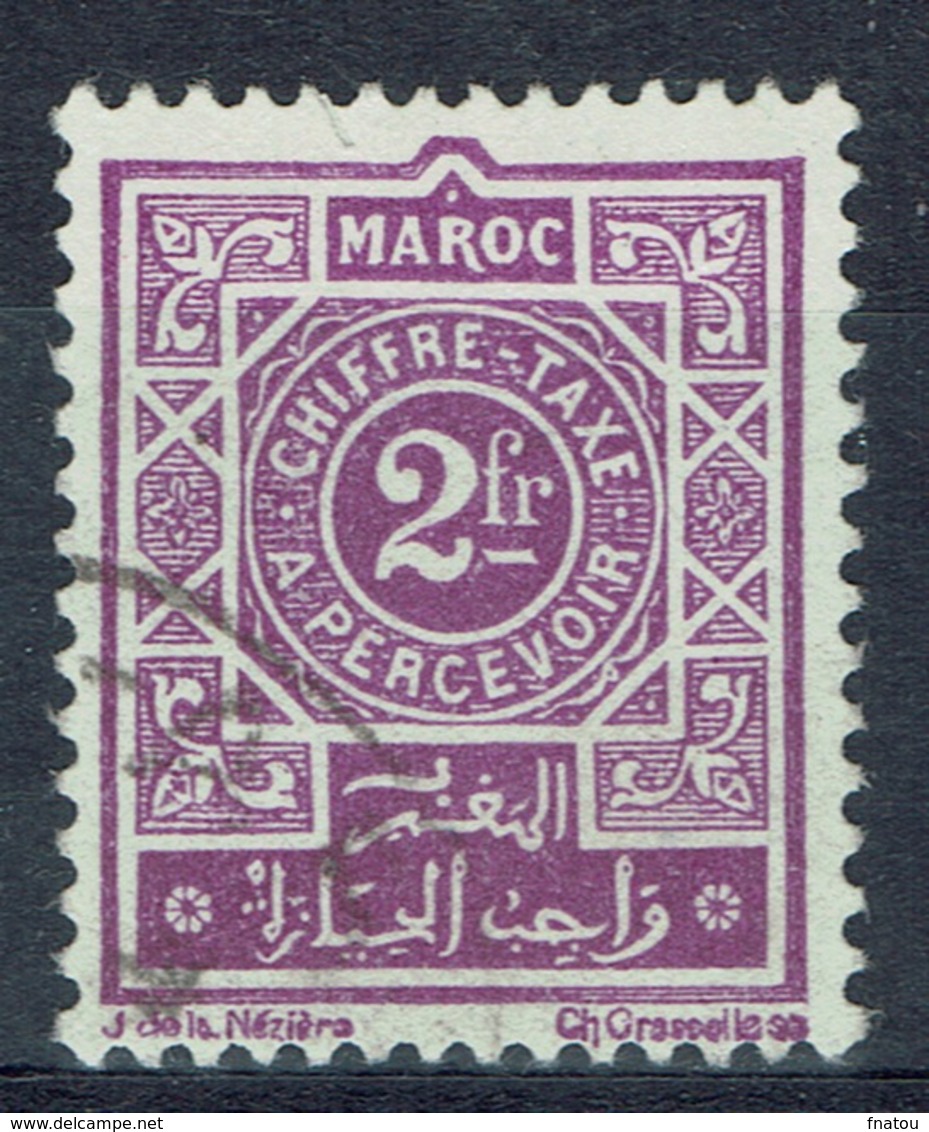 French Morocco, Postage Due, 2f., 1917, VFU - Postage Due