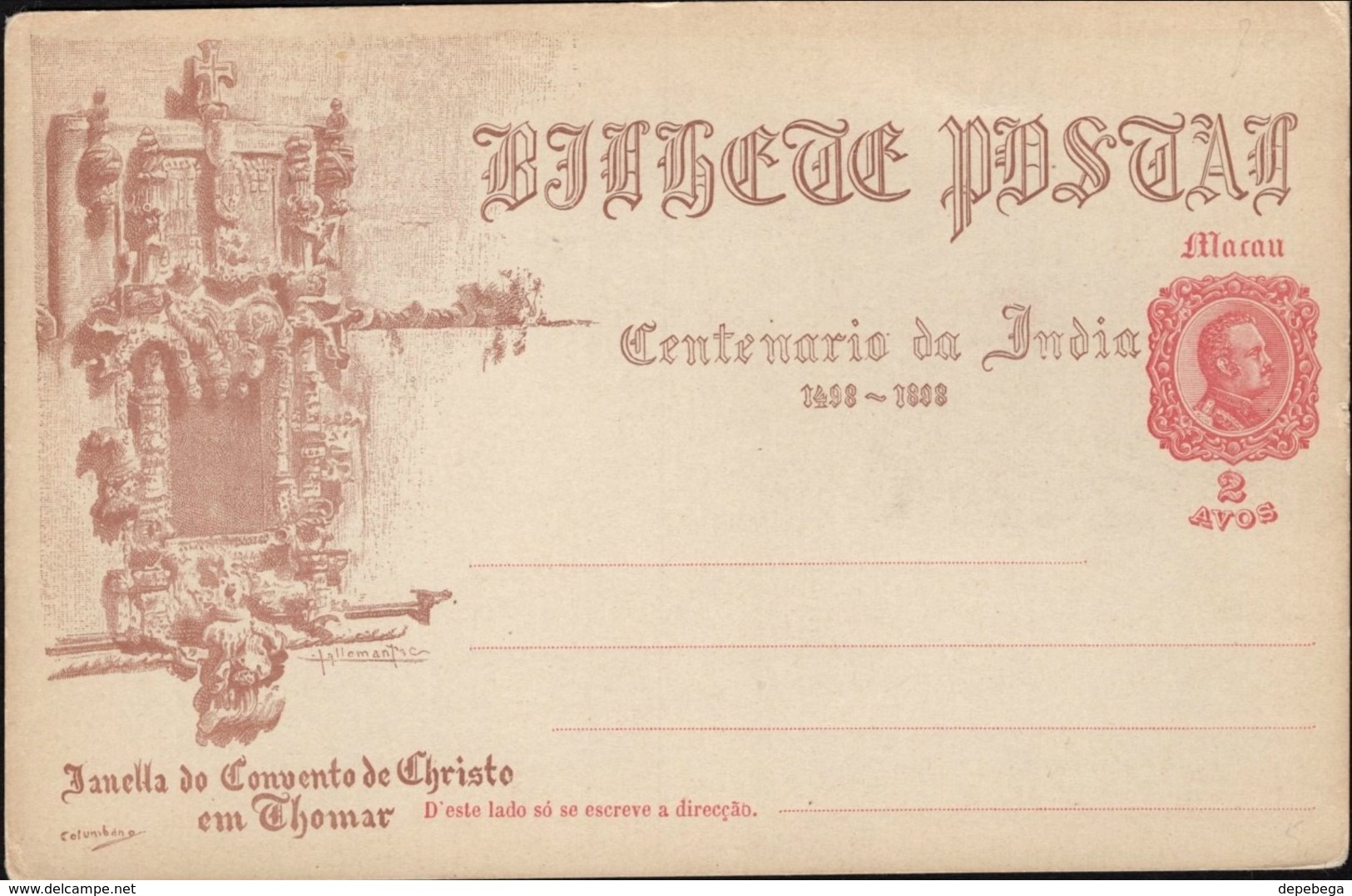 Portugal  1898 - Postal Stationery. MACAU, China. Centenario Da India. - Unused Stamps
