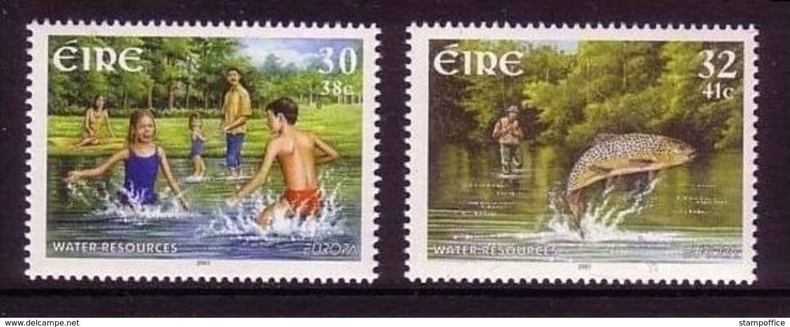 IRLAND MI-NR. 1337-1338 POSTFRISCH(MINT) EUROPA 2001 - WASSER ANGELN FORELLE - 2001