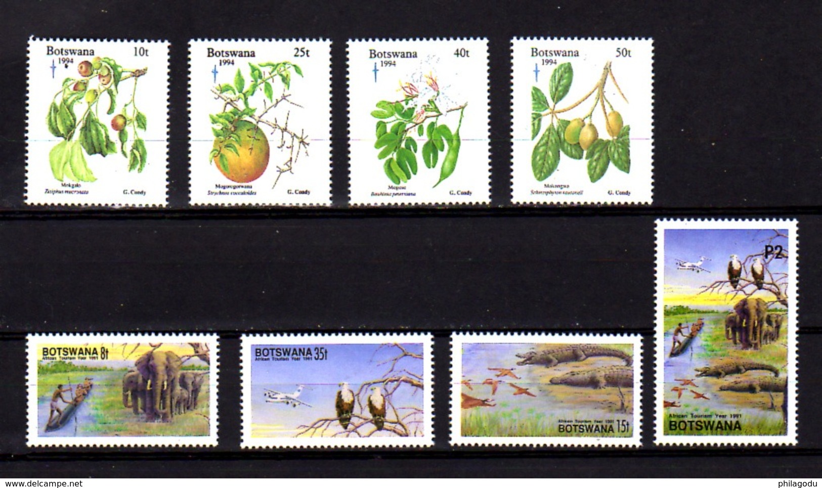 Botswana 1991-94, Année Du Tourisme, Noël, 645 / 648 – 721 / 724**, Cote 20, 25 € - Botswana (1966-...)