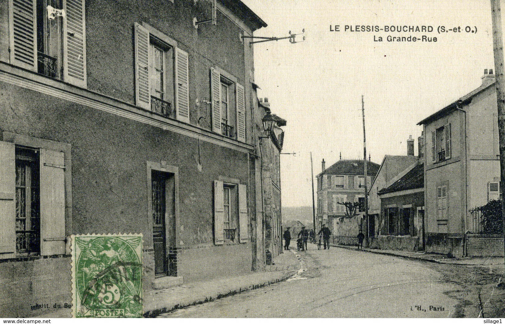 Carte Postale Ancienne Le Plessis Bouchard (S.-et O.) La Grande - Rue CPA Peu Commune - Le Plessis Bouchard