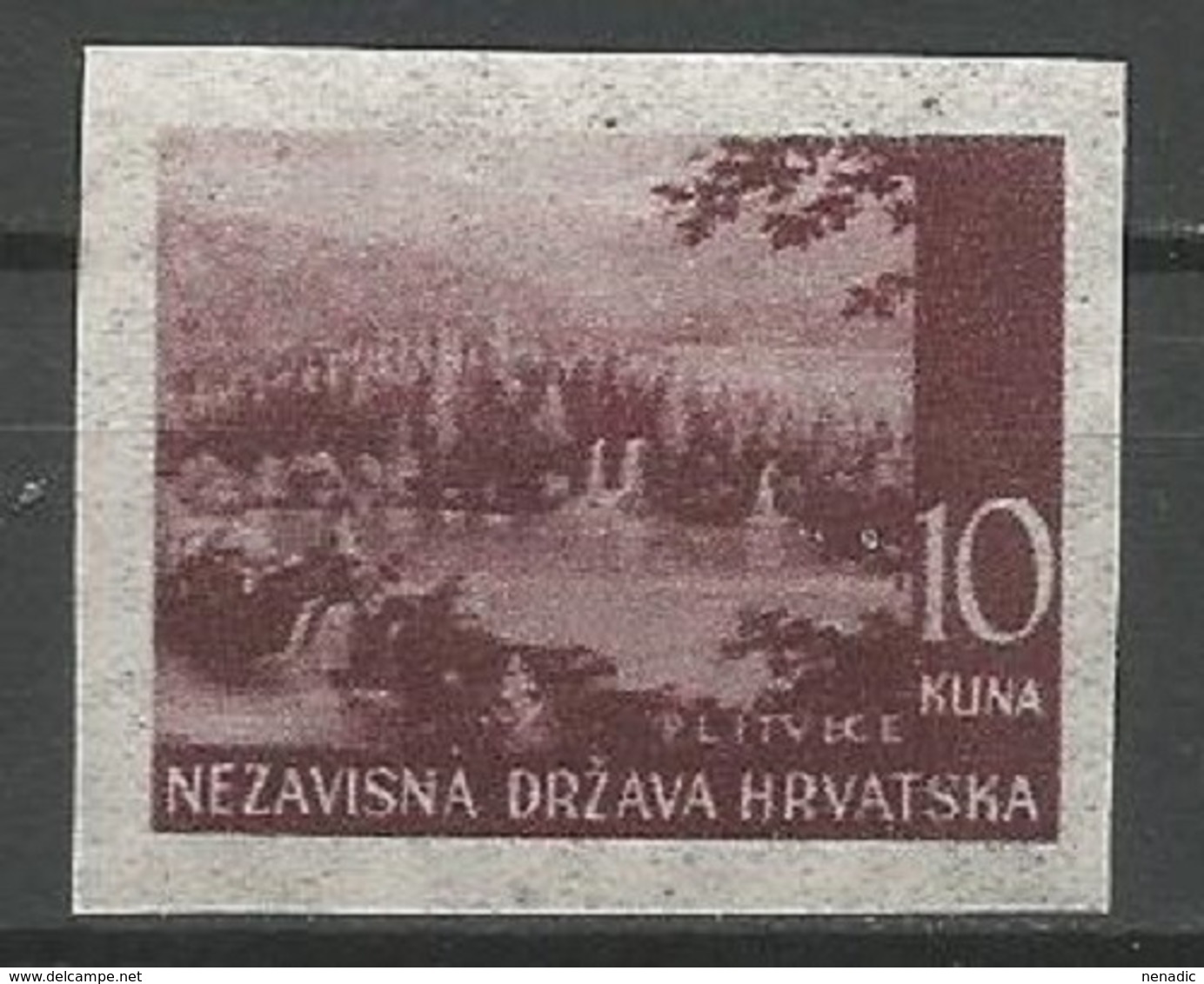 Croatia,NDH,Landscapes 10 Kn 1941.,imperforated-pelir,MNH - Kroatien