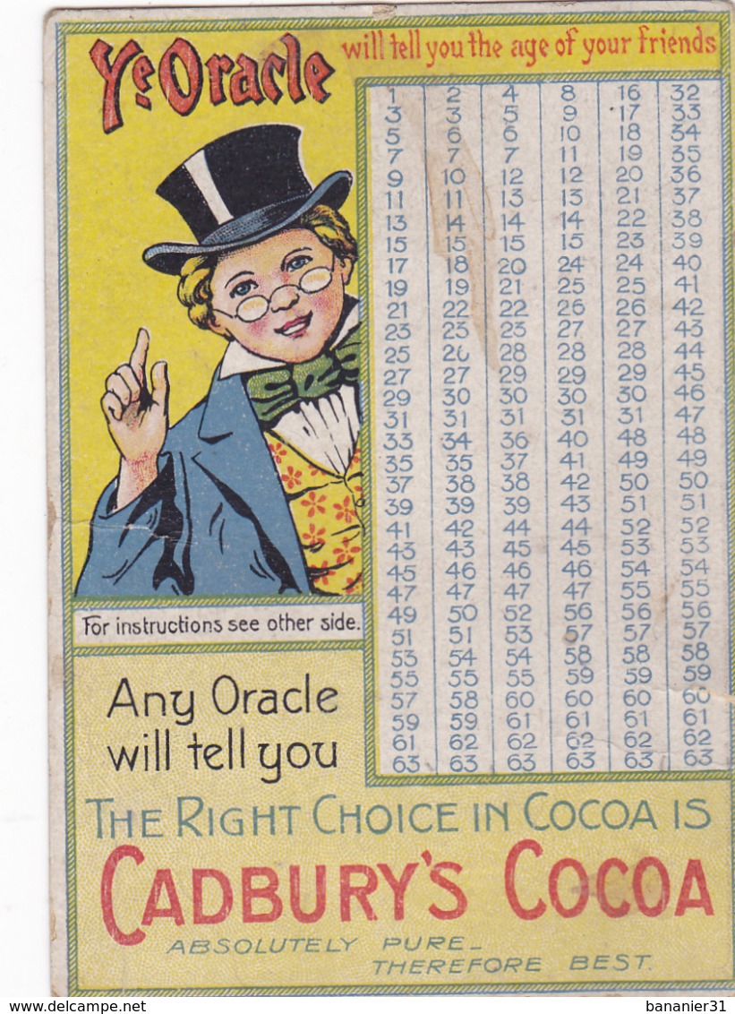 ORACLE De CADBURY'S COCOA Will Tell You The Age Of Your Friends - Pubblicitari