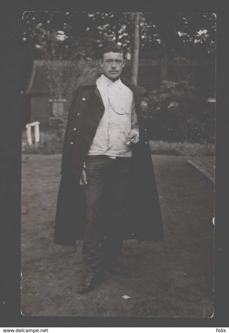 Portrait /portret - Carte Photo / Fotokaart - Verzonden Brasschaat-Polygone - 1908 - 'Encore 430 Jours' - Uniformen