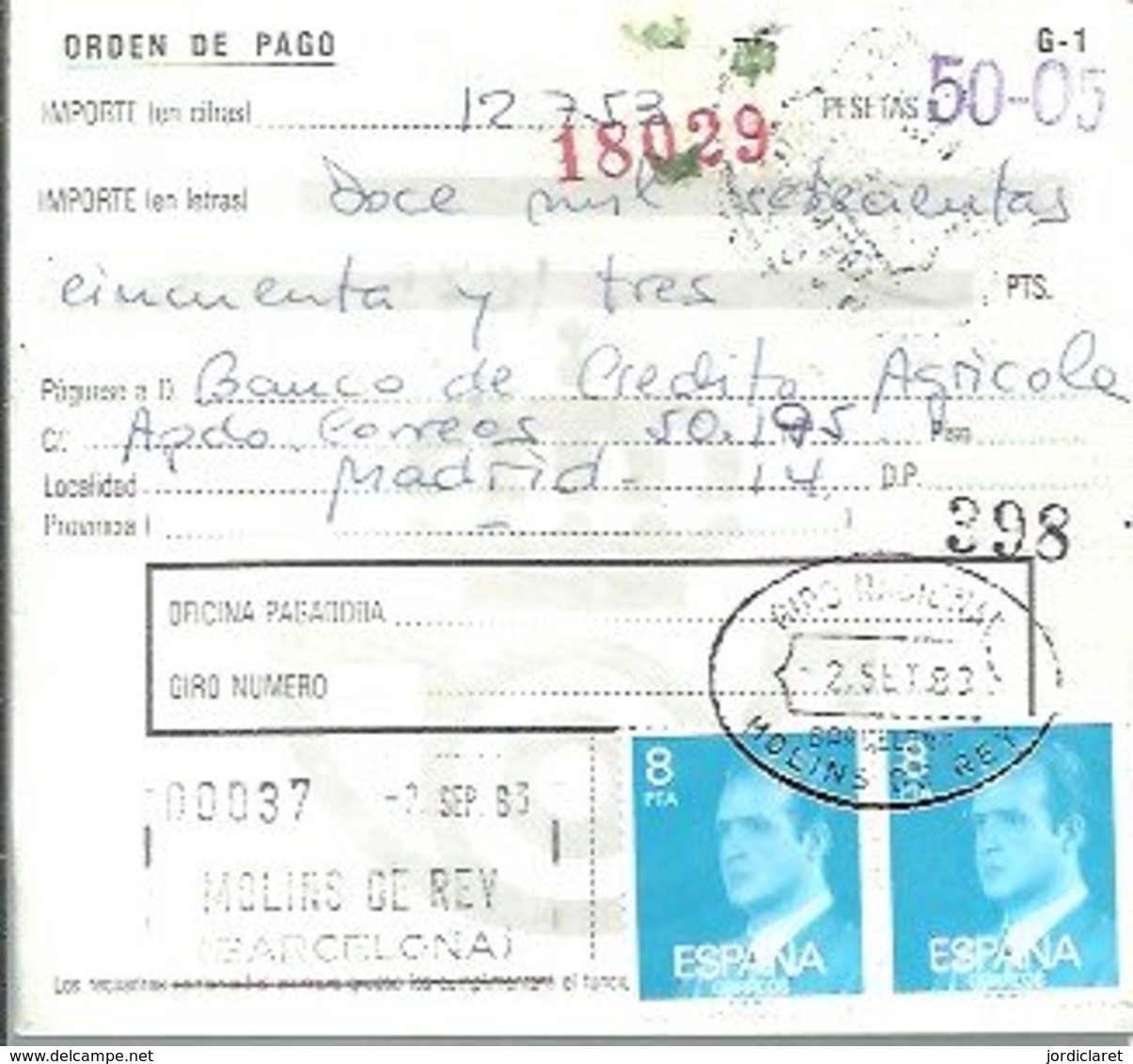 GIRO 1983 MOLINS DE REI - Cartas & Documentos