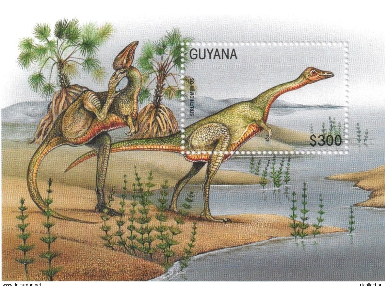 Guyayna 1996 Prehistoric Dinosaurs Prehistorics Dinosaur Animals Fauna Nature Wild Animals S/S Stamp MNH - Prehistorics