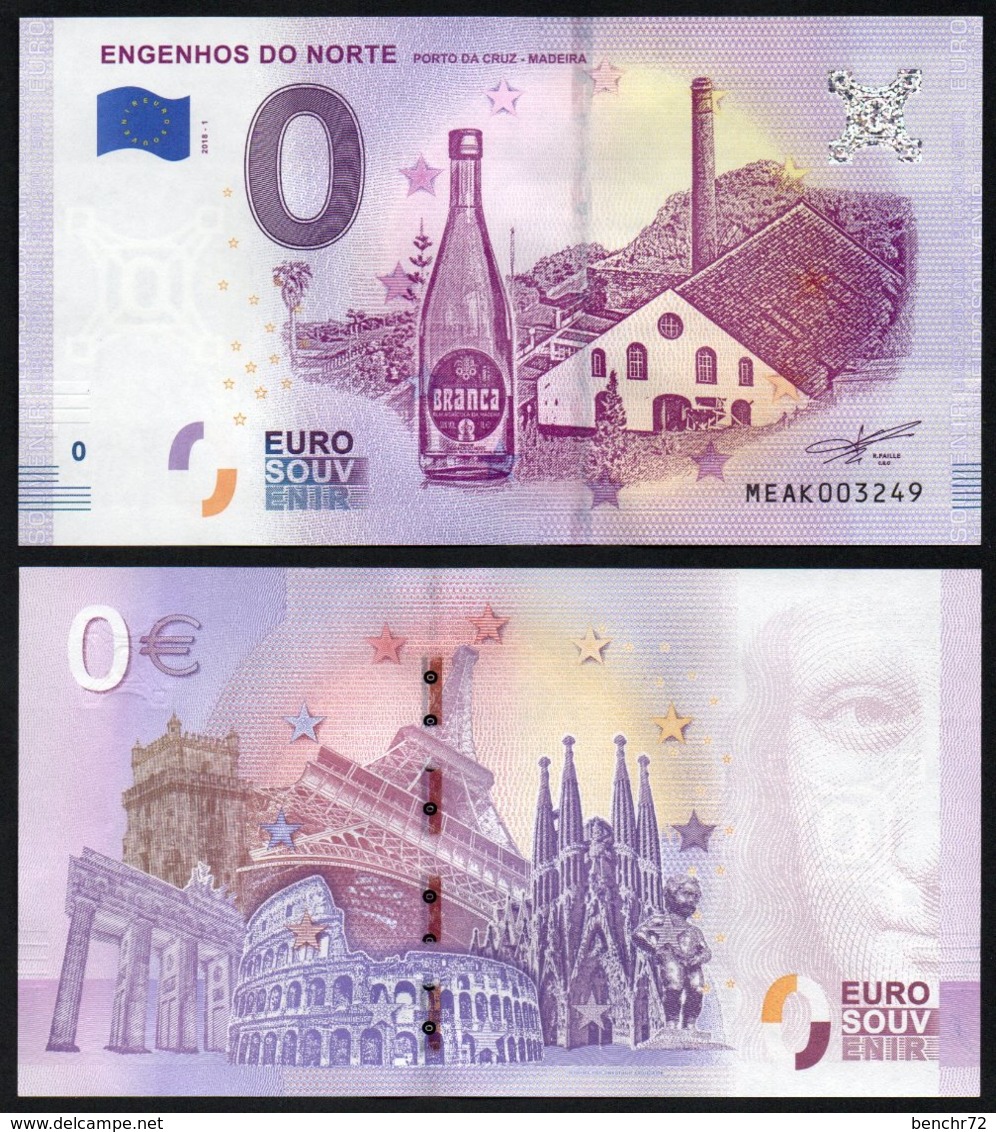 Billet Touristique 0 Euro Souvenir - MADEIRA - ENGENHOS DO NORTE - PORTO DA CRUZ - BRANCA - Privéproeven