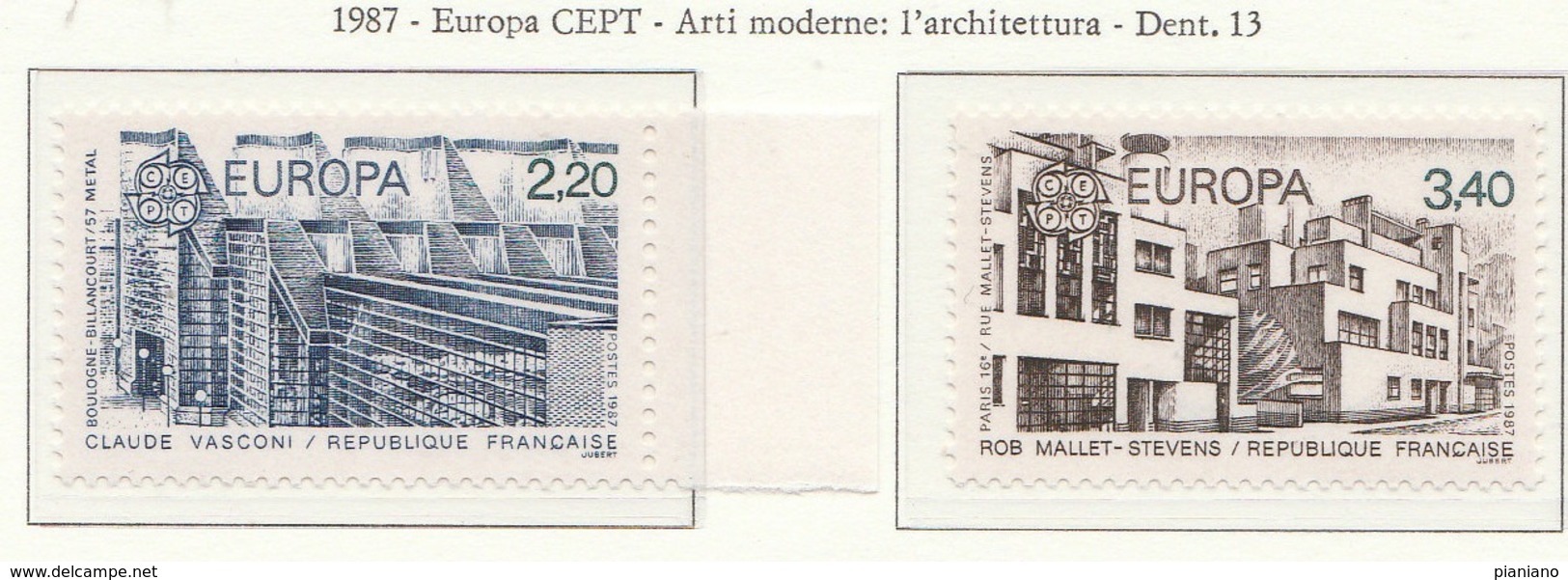 PIA  -   FRANCIA -  1987  :  Europa - Architettura Moderna  (Yv  2471-72) - Nuovi