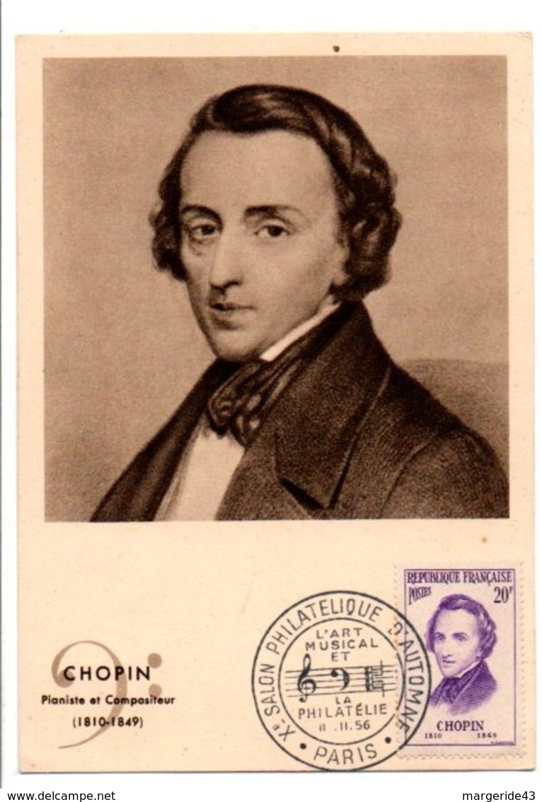 CARTE MAXIMUM 1956 CHOPIN - 1950-1959