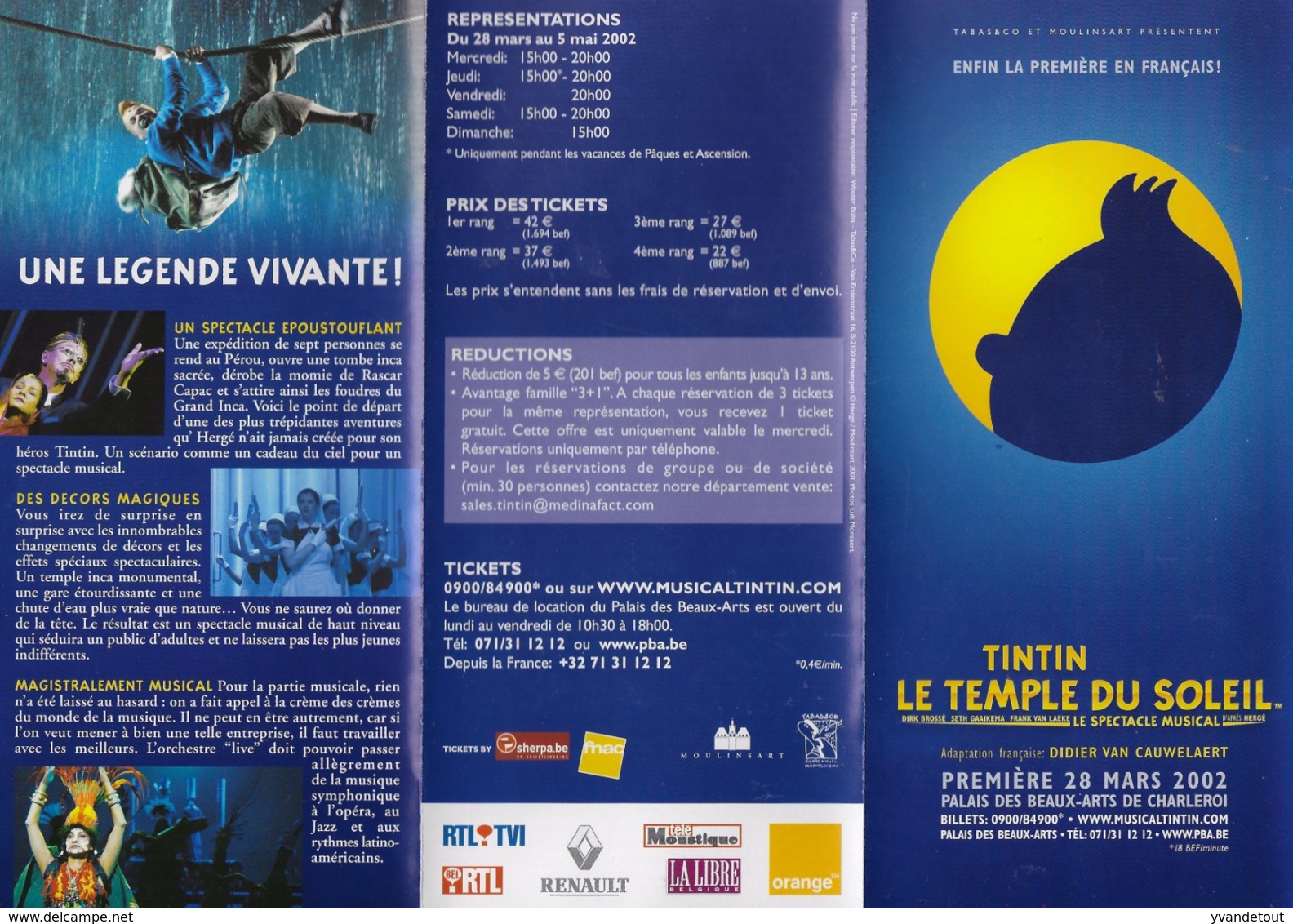 Tintin. Le Temple Du Soleil. Didier Van Cauwelaert. D'après L'oeuvre De Hergé - Publicité Cinématographique