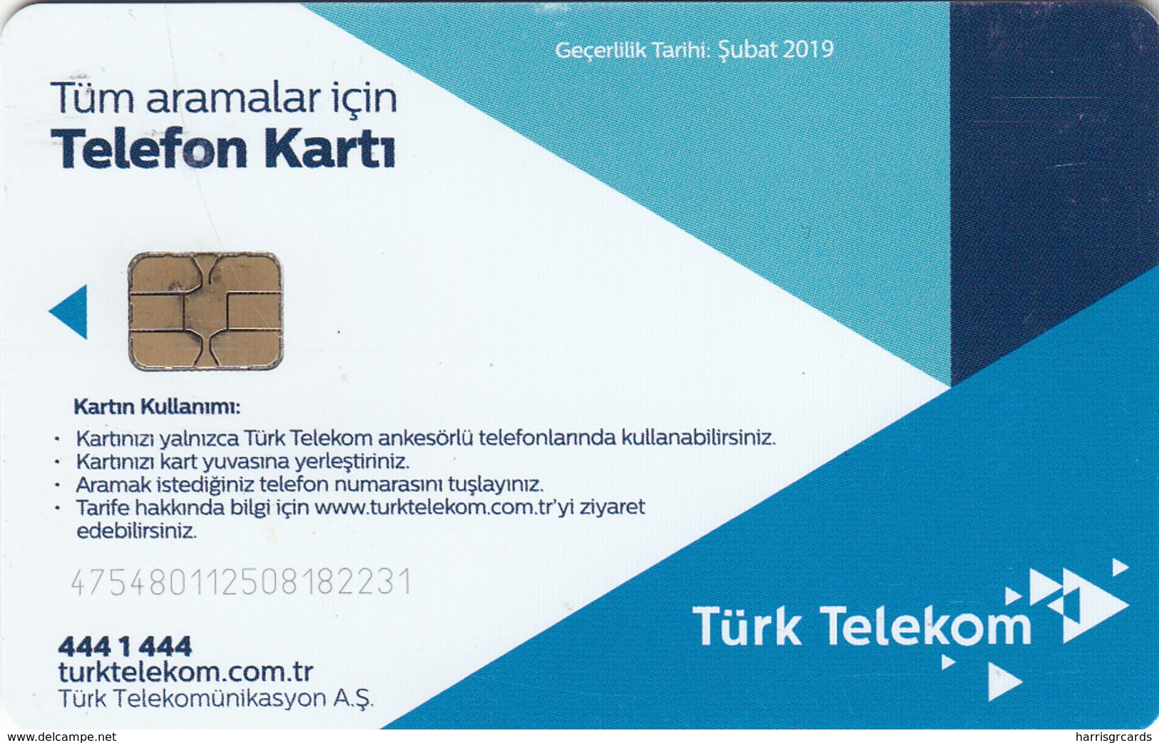 TURKEY - Telefon Kartı , Şubat 2019 (Glossy Card), C.H.T. - CHT05 , 4 ₤ - Turkish Lira ,02/17, Used - Turquie