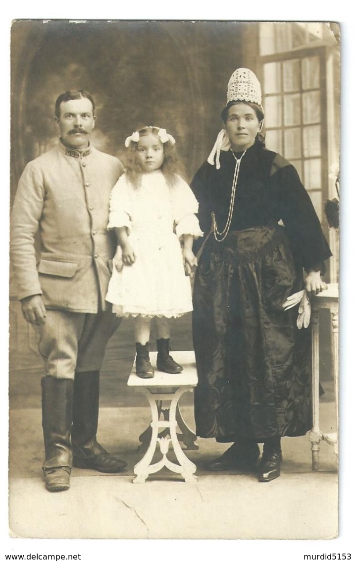 Photo Soldat Couple Et Petite Fille  à Identifier Voir Scans - Fotografia