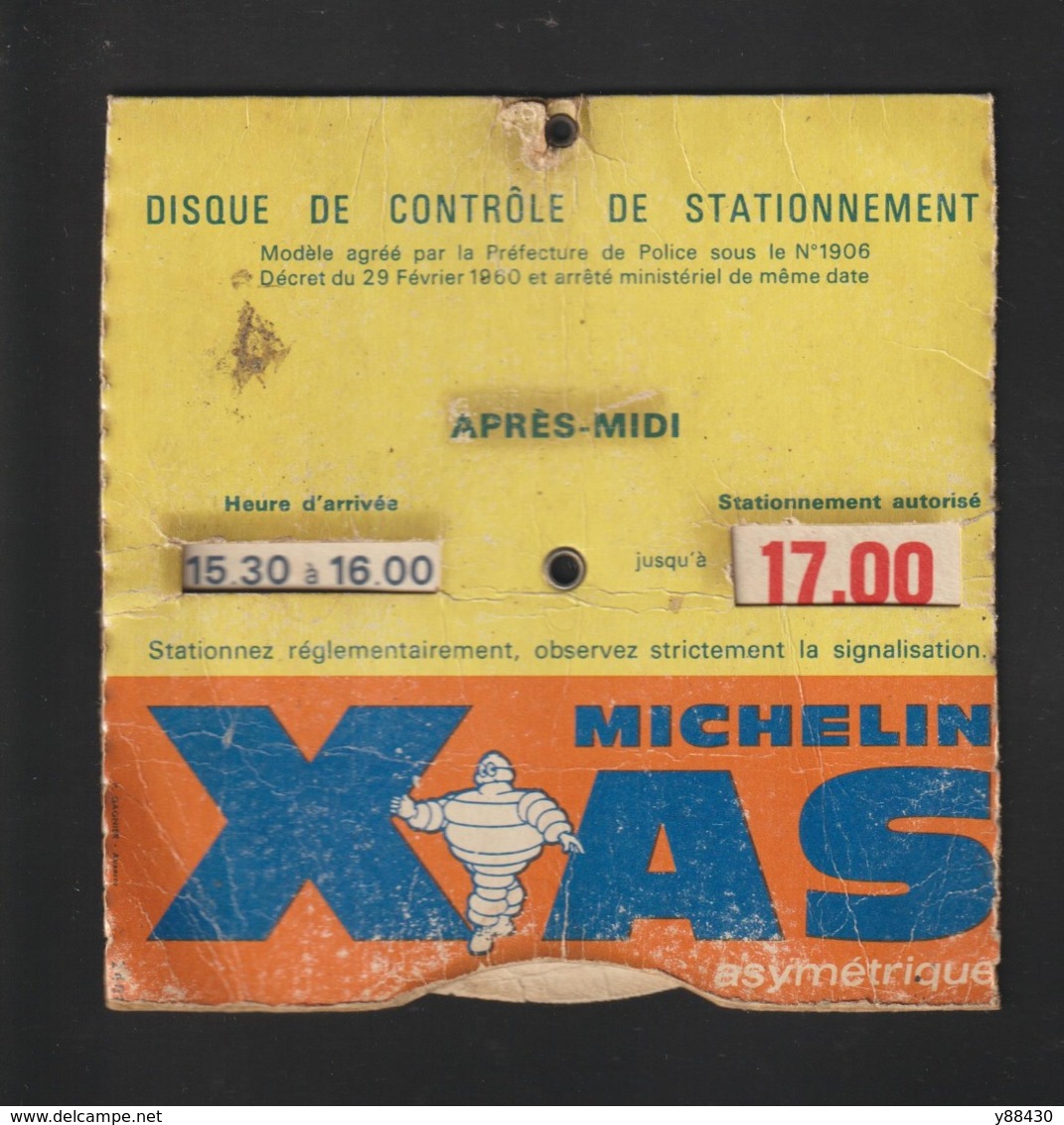 Disque De Stationnement Avec Sa Pochette - MICHELIN . X AS . Asymétrique -  Voir Les 4 Scannes - Material Y Accesorios