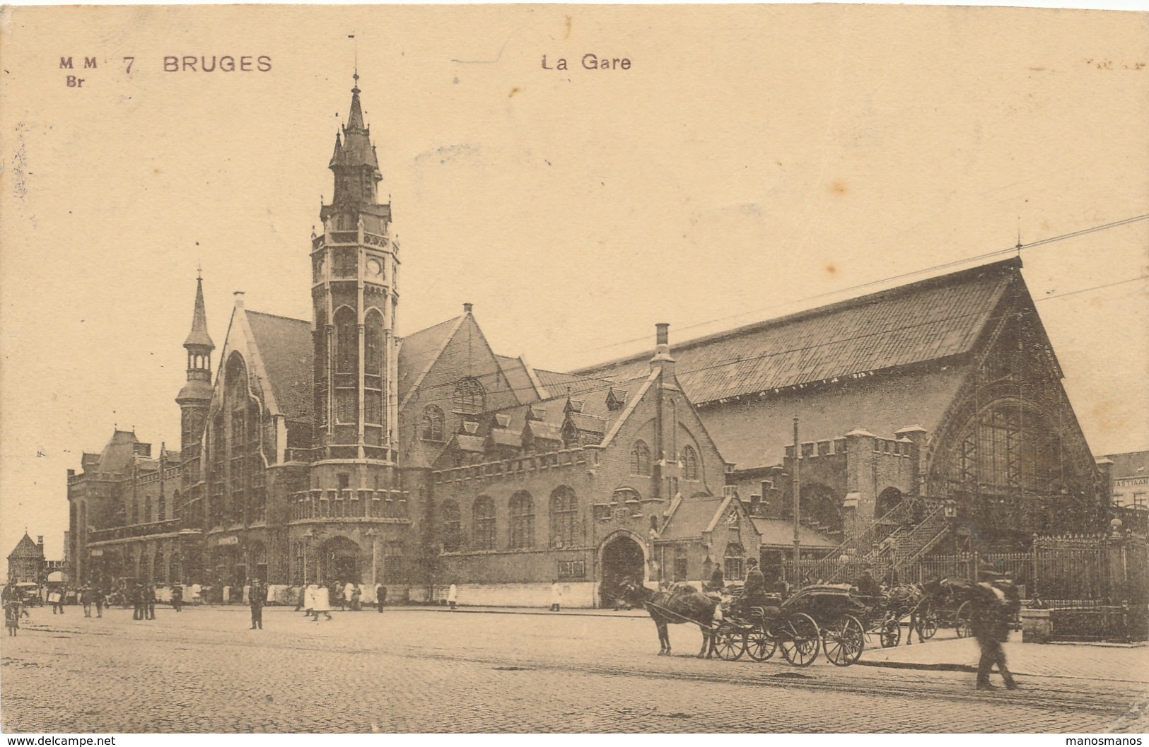 251/30 - VIGNETTES Belgique - TABAC Fleur De Roisin , De Neve BRUGGE S/ Carte-Vue Gare De BRUGES 1922 , Taxée - Tabak