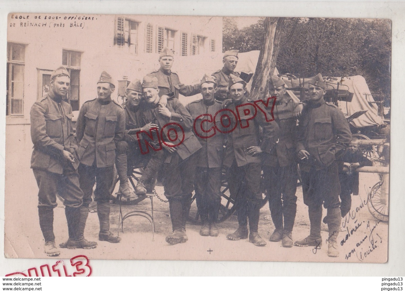 Au Plus Rapide Carte Photo Suisse Militaire Ecole Sous-officiers Reinach Bâle - Oorlog 1914-18