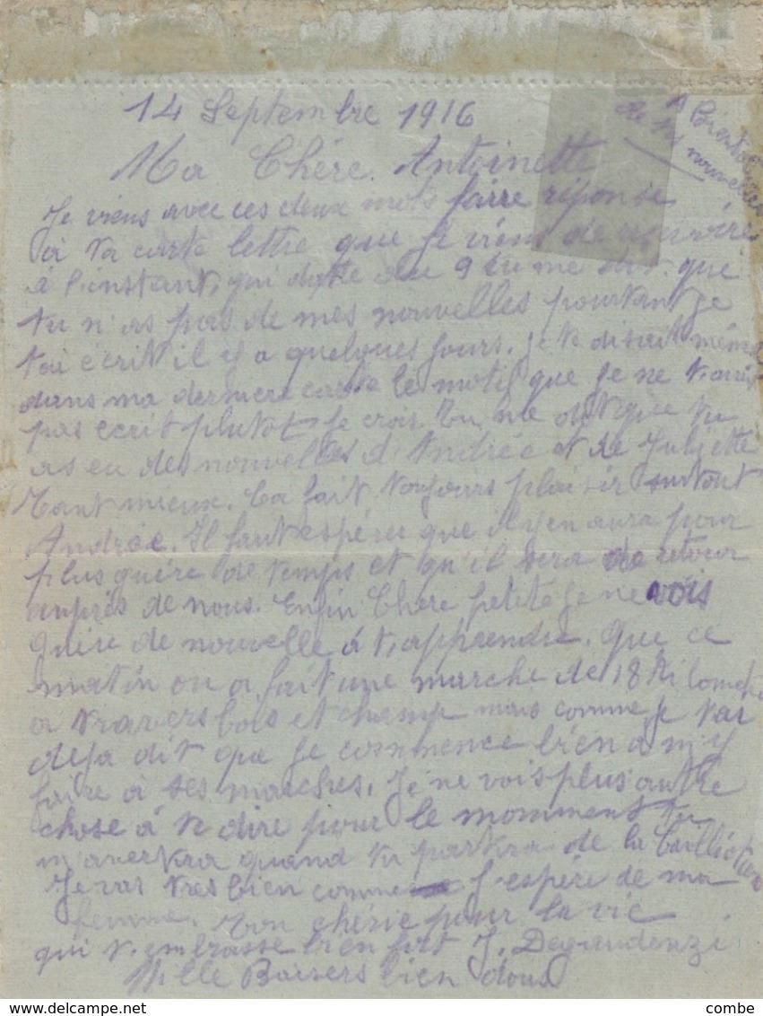 CARTE-LETTRE. COQ VICTOIRE. 15 9 16. TRESOR ET POSTES 166 POUR LA LOIRE - 1. Weltkrieg 1914-1918