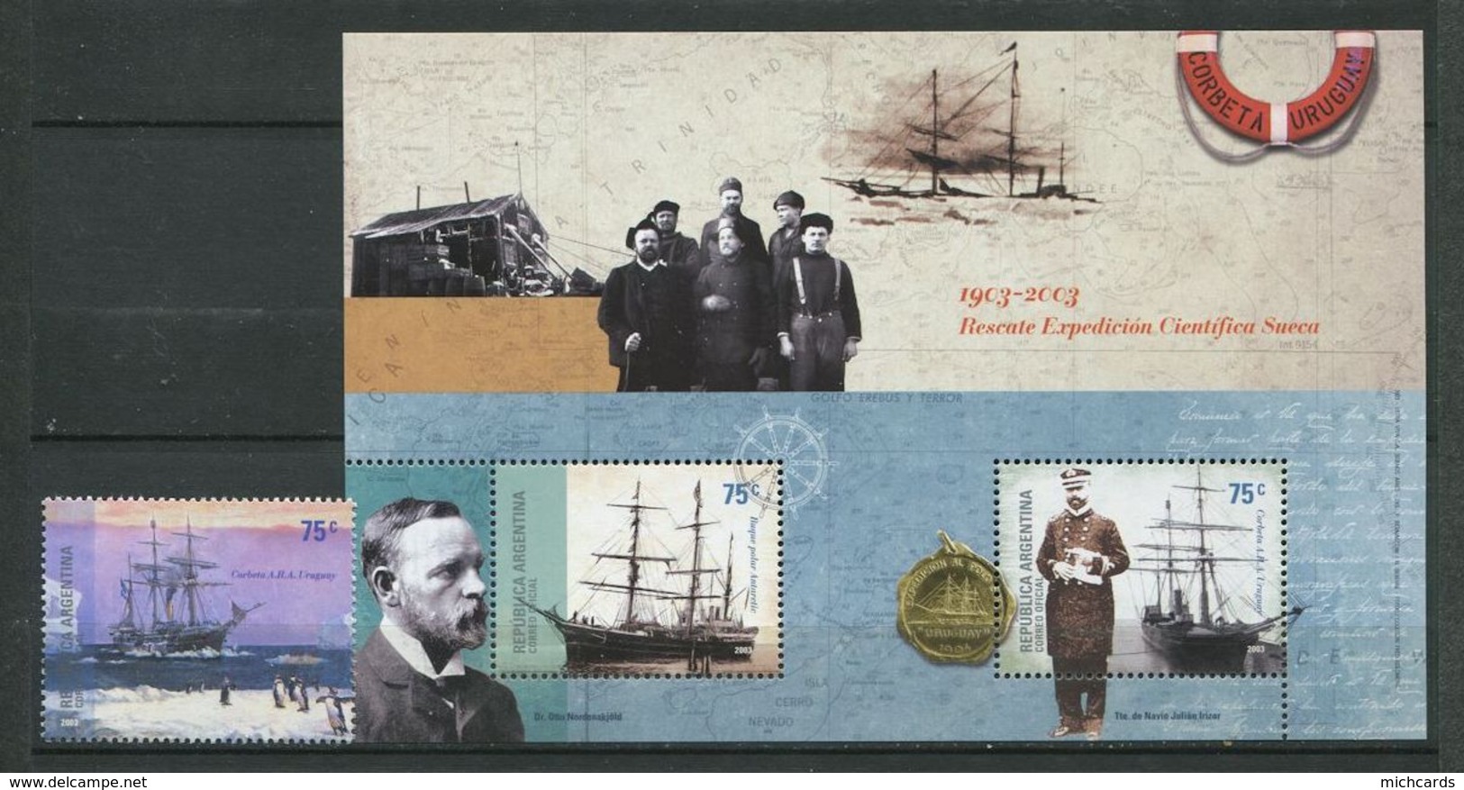 254 ARGENTINE 2003 - Yvert 2429 BF 81 - Polaire Antarctique Expidition Scientifique - Neuf ** (MNH) Sans Charniere - Neufs