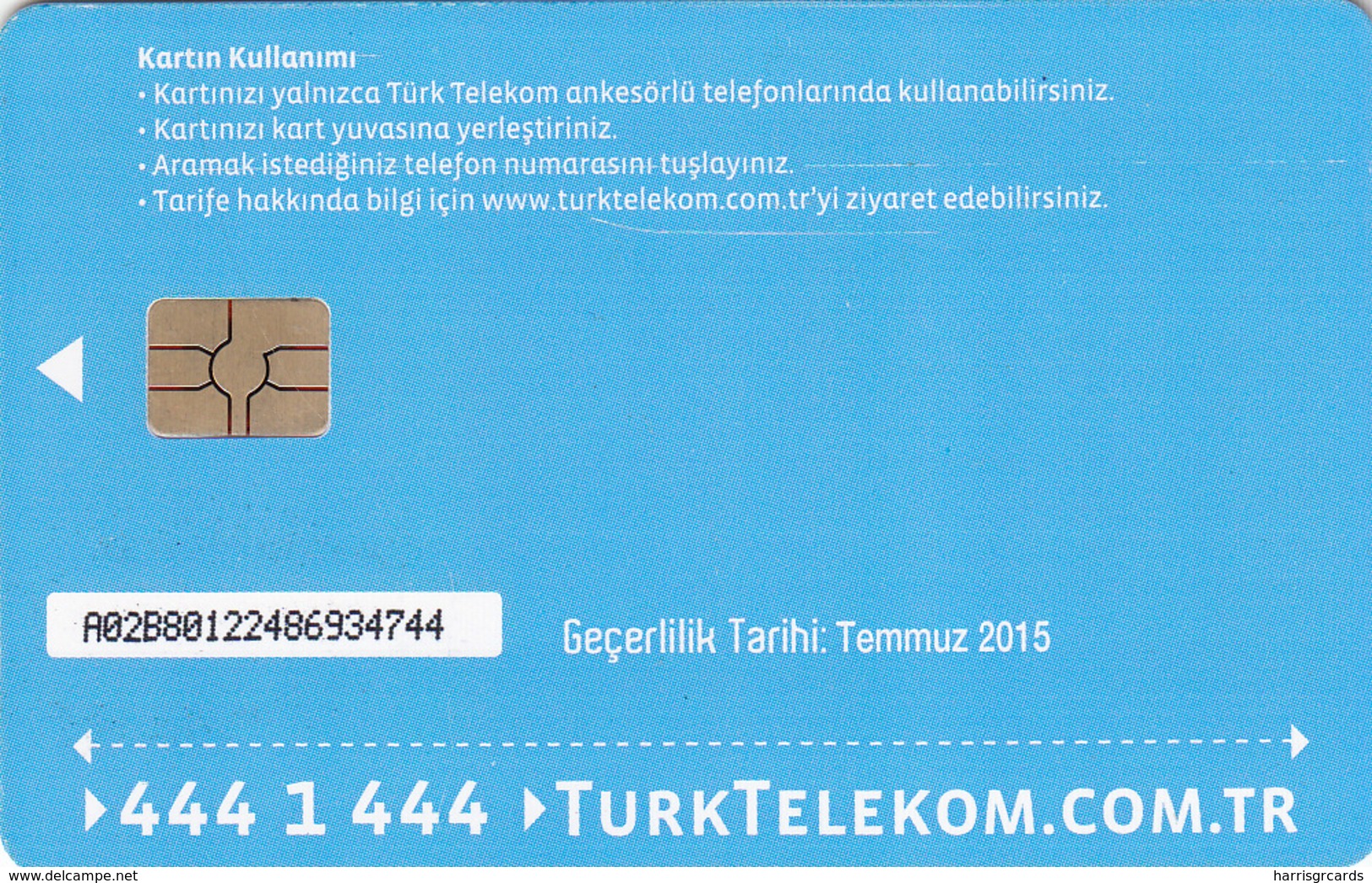 TURKEY - Tüm Aramalar İçin Arama Kartı , Temmuz 2015, Gemplus - GEM5 (Red) , 8 ₤ - Turkish Lira ,02/13, Used - Turquie