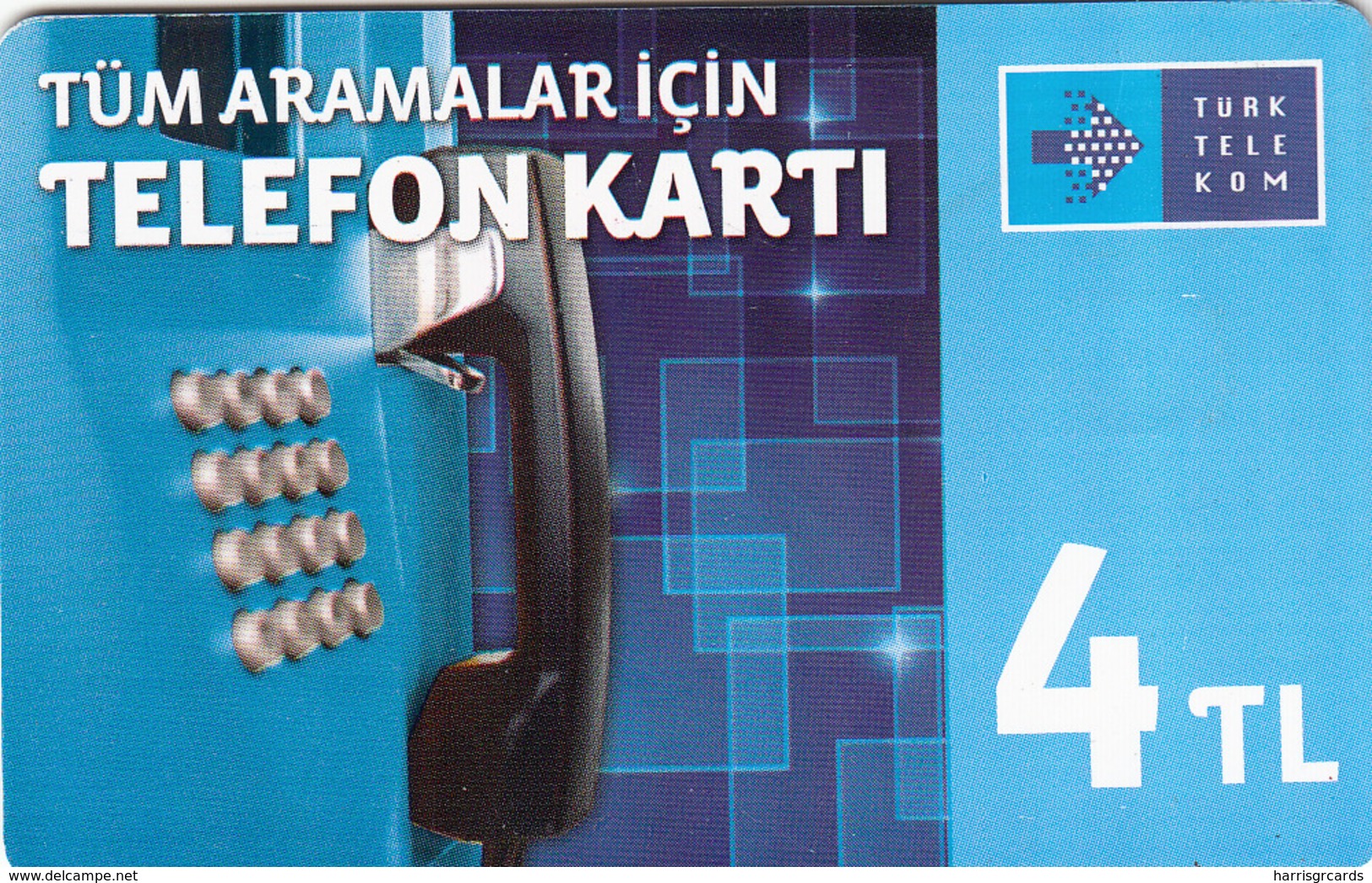 TURKEY - Tüm Aramalar İçin Arama Kartı , Aralık 2014, Gemplus - GEM5 (Red) , 4 ₤ - Turkish Lira ,07/12, Used - Turquie