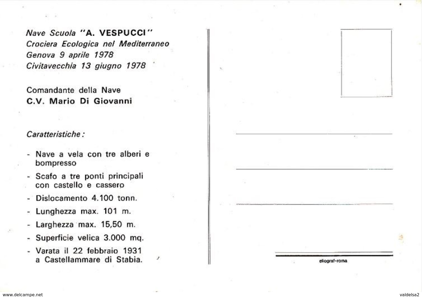 CIVITAVECCHIA - ROMA - NAVE SCUOLA VESPUCCI - CROCIERA ECOLOGICA 1978-TARTARUGA / TESTUGGINE / TORTUGA / TURTLE / TORTUE - Civitavecchia