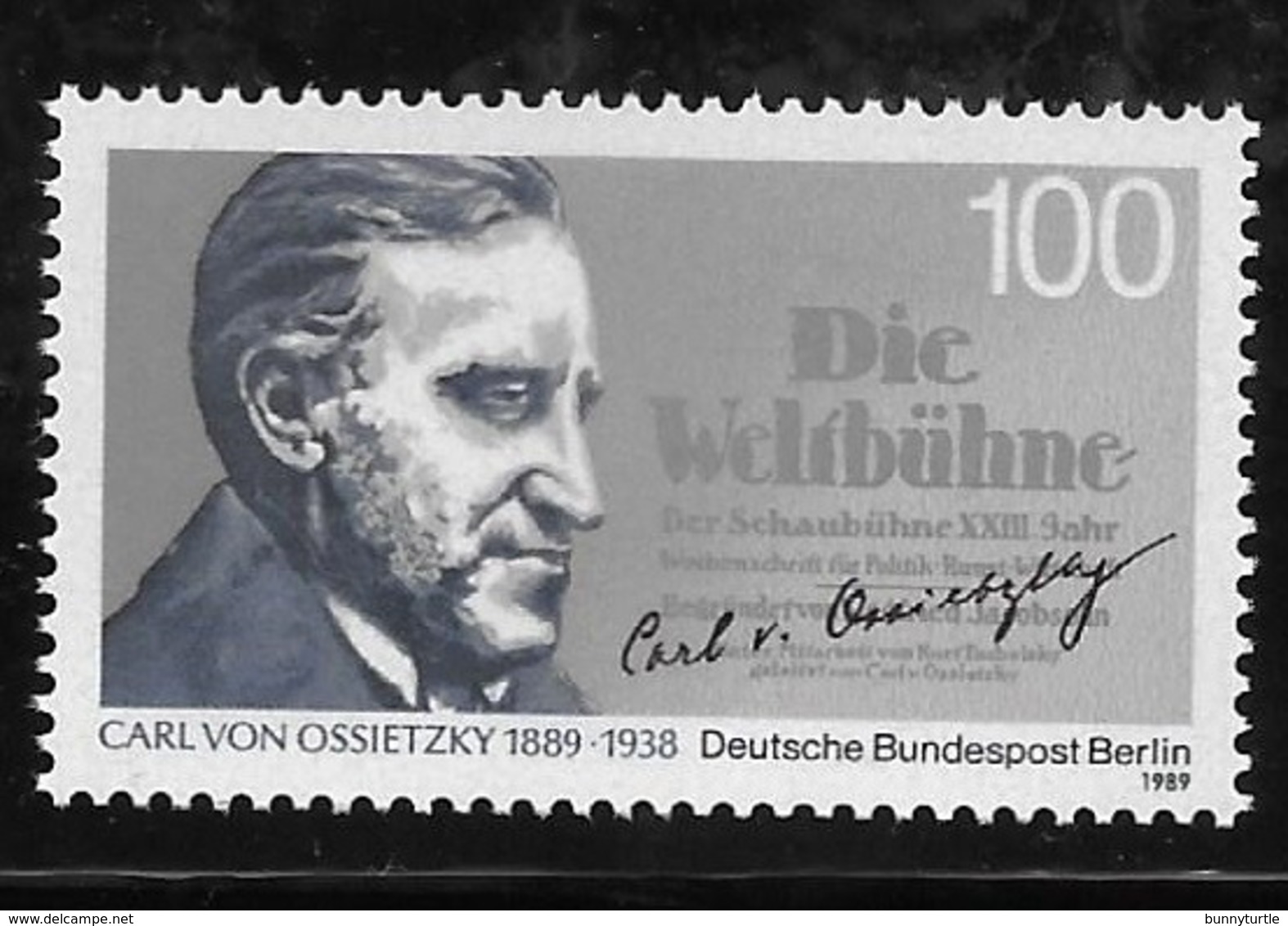 Germany Berlin 1989 Carl Von Ossietzky Awarded Nobel Peace Prize MNH - Ongebruikt