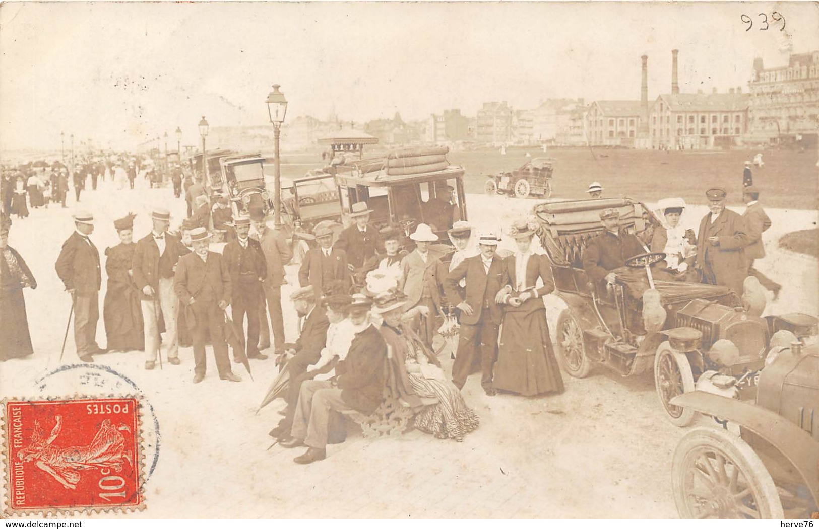 Carte Photo à Identifier - Personnages - Automobiles - (cachet De La Poste OFFRANVILLE) - Peut être DIEPPE ? - A Identificar