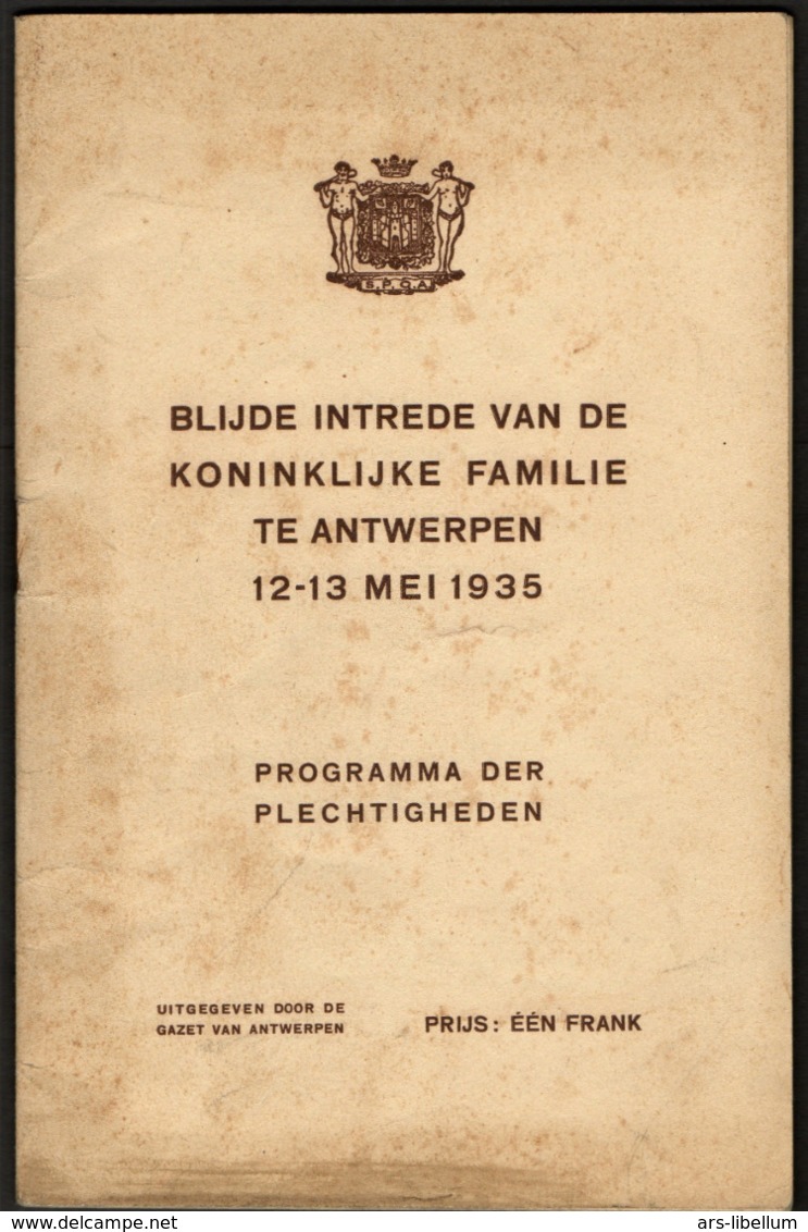 ❤️ ROYALTY / België / Belgique / Blijde Intrede / Koninklijke Familie / Antwerpen / 1935 / Programma Der Plechtigheden - Programme