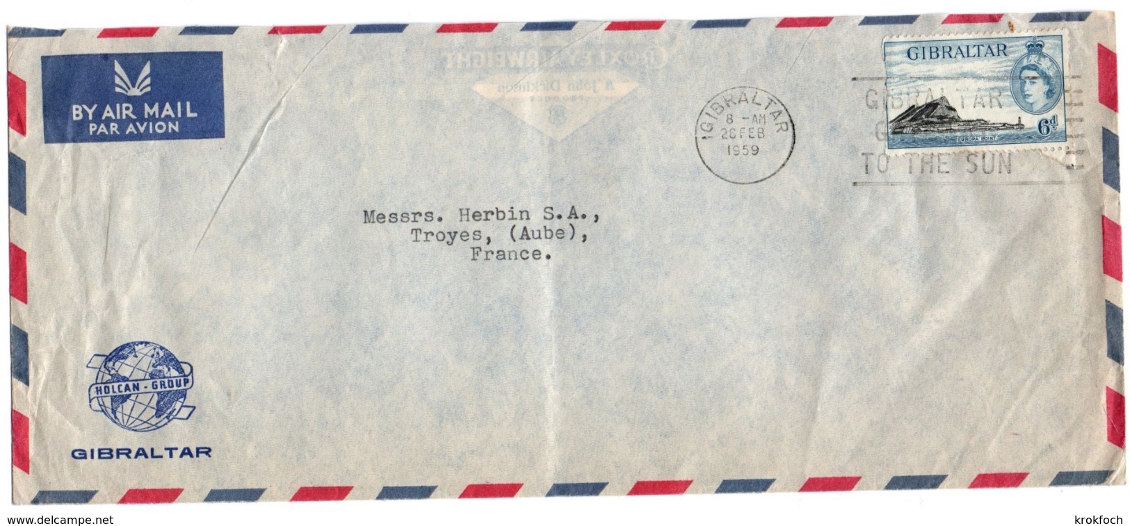 Gibraltar 1959 - Lettre Letter Brief - Gibilterra