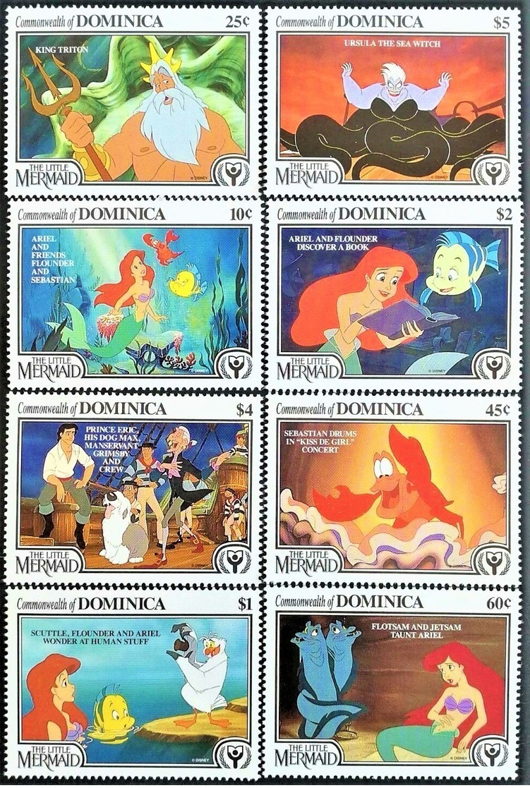 Dominica 1991**Mi.1432-39 Little Marmaid , MNH [13;178] - Disney