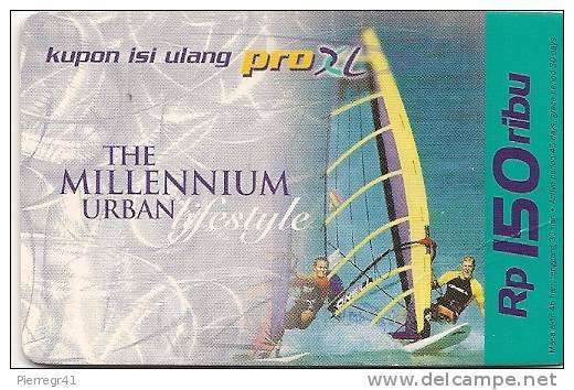 CARTE -PREPAYEE-INDONESIE-150RP -THE MILLENIUM URBAN-WIND SURF-TBE - Indonesien