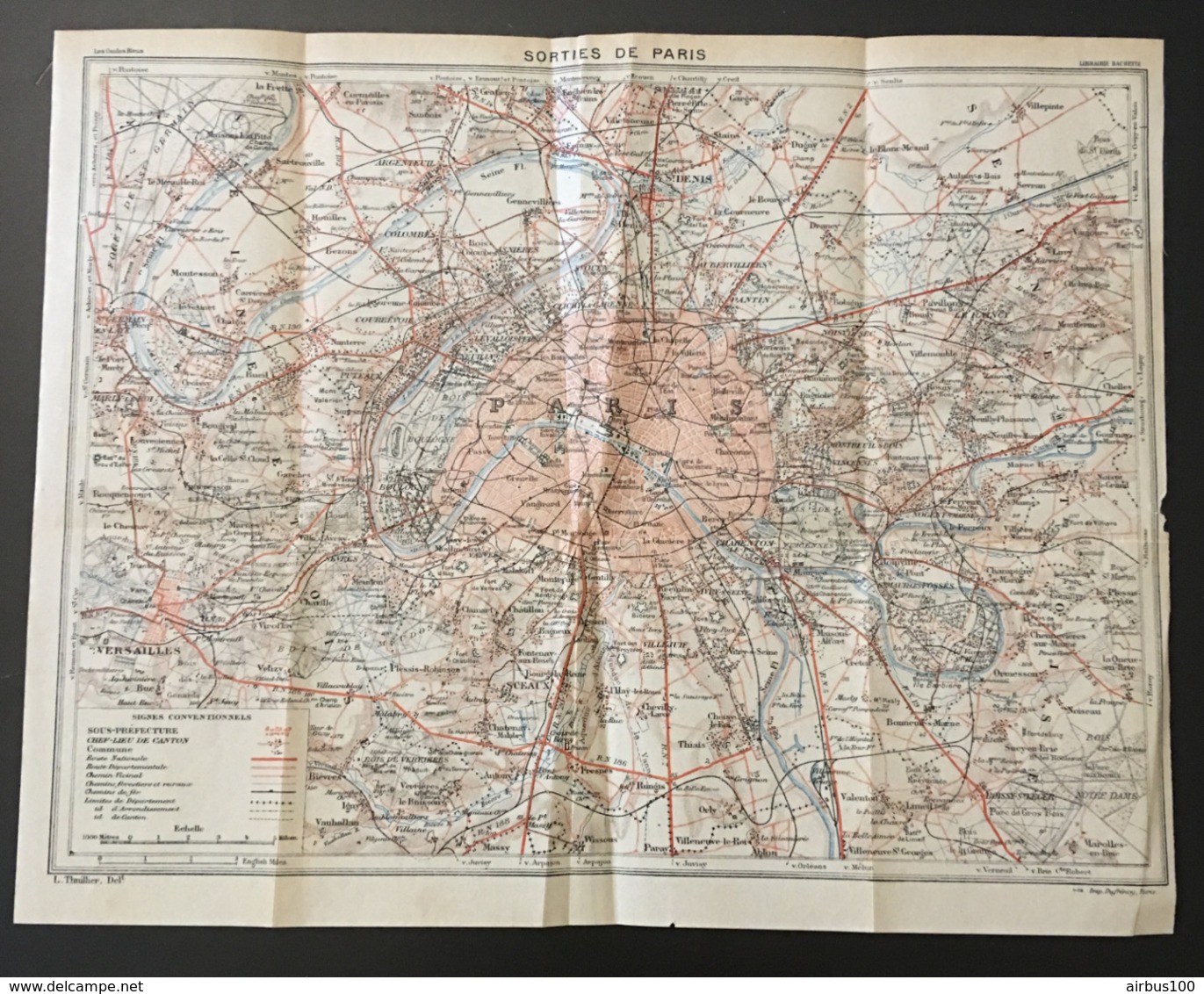 CARTE PLAN 1928 - 25,5 X 32,5 Cm - CARTE SORTIE De PARIS - ROUTE NATIONALE CHEMINS De FER CHEMINS - Mapas Topográficas