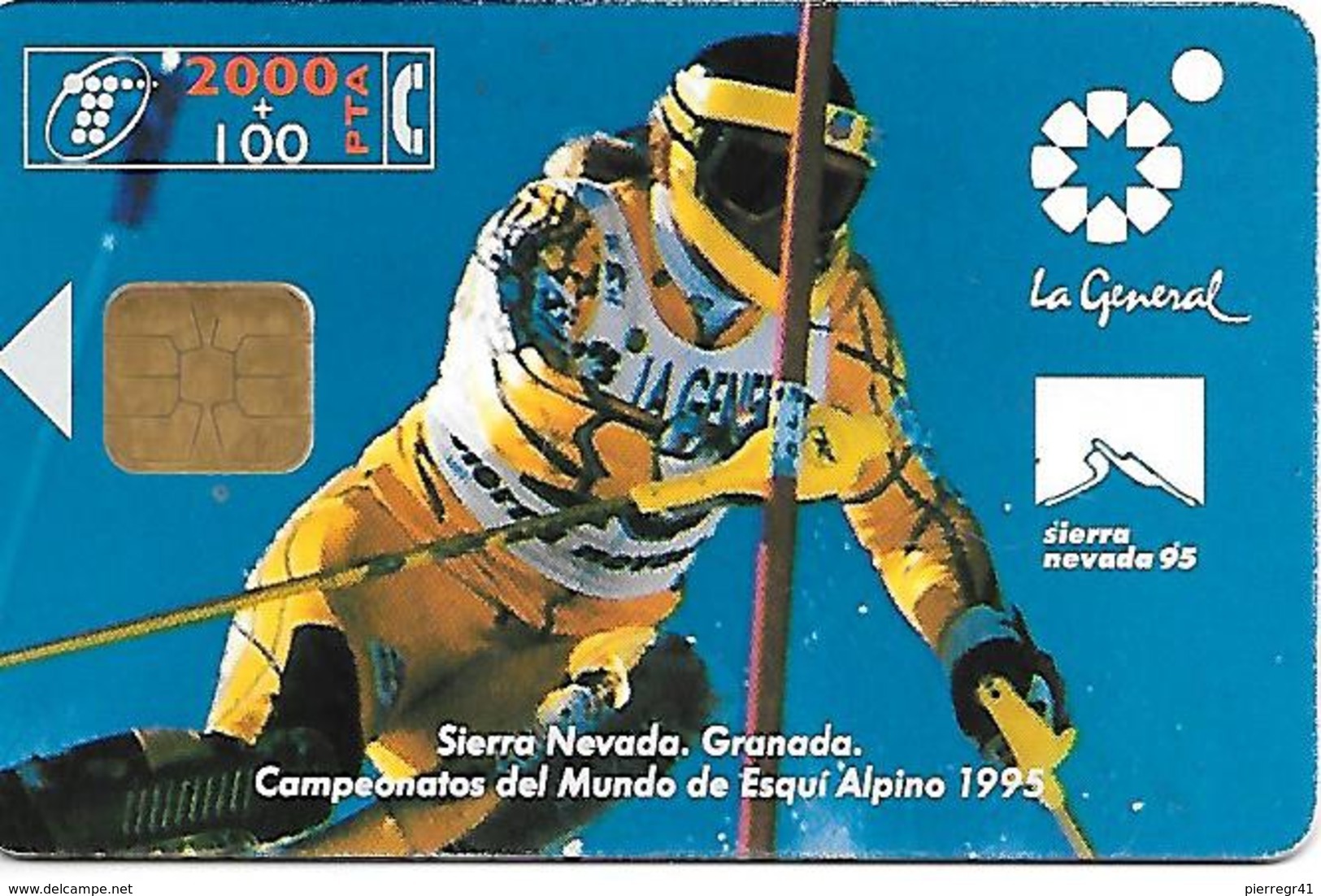 CARTE-PUCE-ESPAGNE-2000Pta-01/95-Championnat Monde De Ski Alpin 1995-Sierra Nevada-BE - Sport