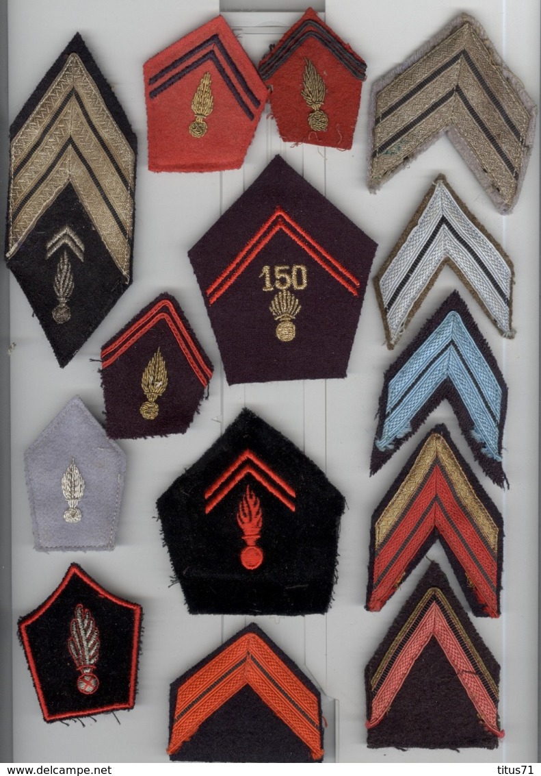 Lot De Grades Armée Française D'épaule Et De Cols + Quelques Losanges D'unité - Tous Différents - Patches