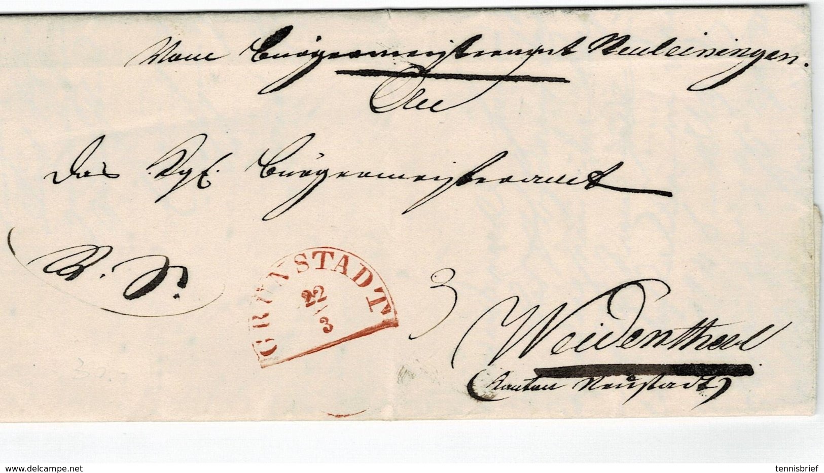 1842, Rot " Grünstadt ", Pfalz  , A2534 - Sonstige & Ohne Zuordnung