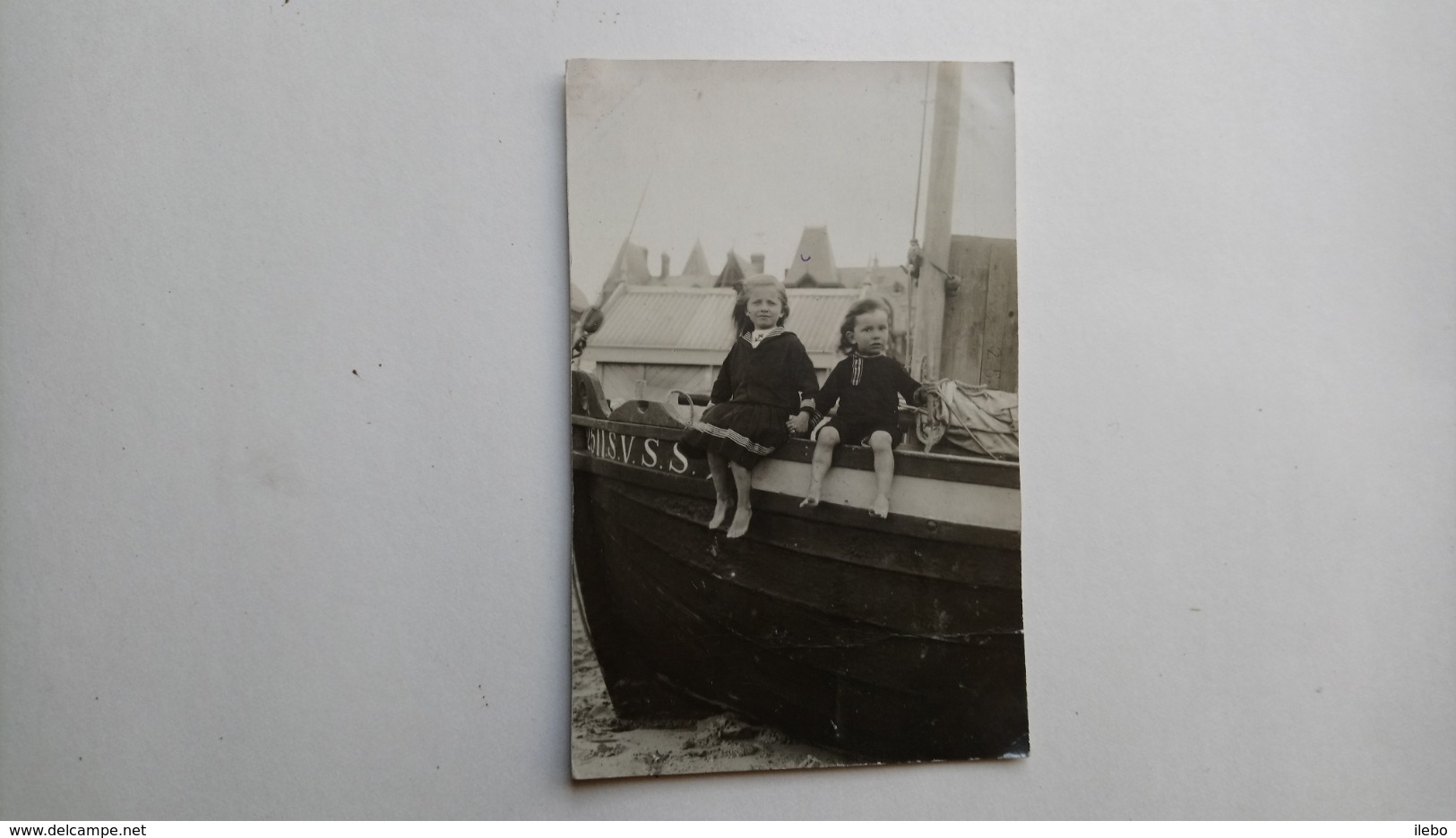 80 Carte Photo Saint Valéry Sur  Somme Enfants Sur Un Bateau - Saint Valery Sur Somme