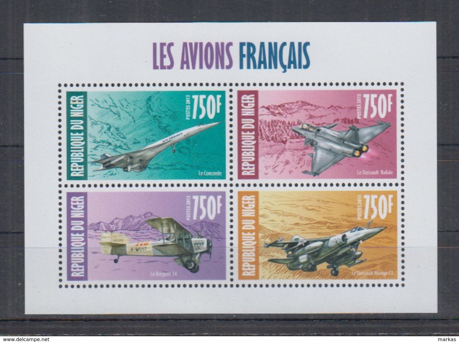 J942. Niger - MNH - 2013 - Transport - Aviation - Planes - France - Sonstige & Ohne Zuordnung