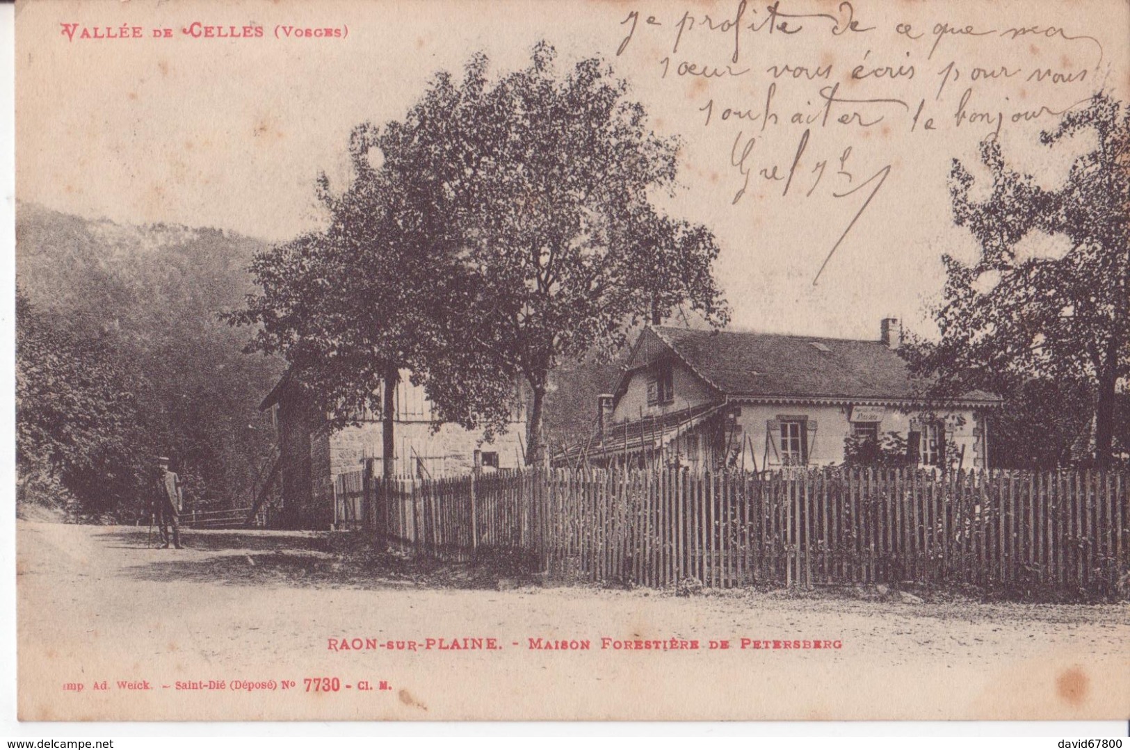 88 VALLÉES DE CELLES RAON SUR PLAINE VOSGES MAISON FORESTIERE PETERSBERG TRÉS ANIMÉES CPA BON ÉTA - Raon L'Etape