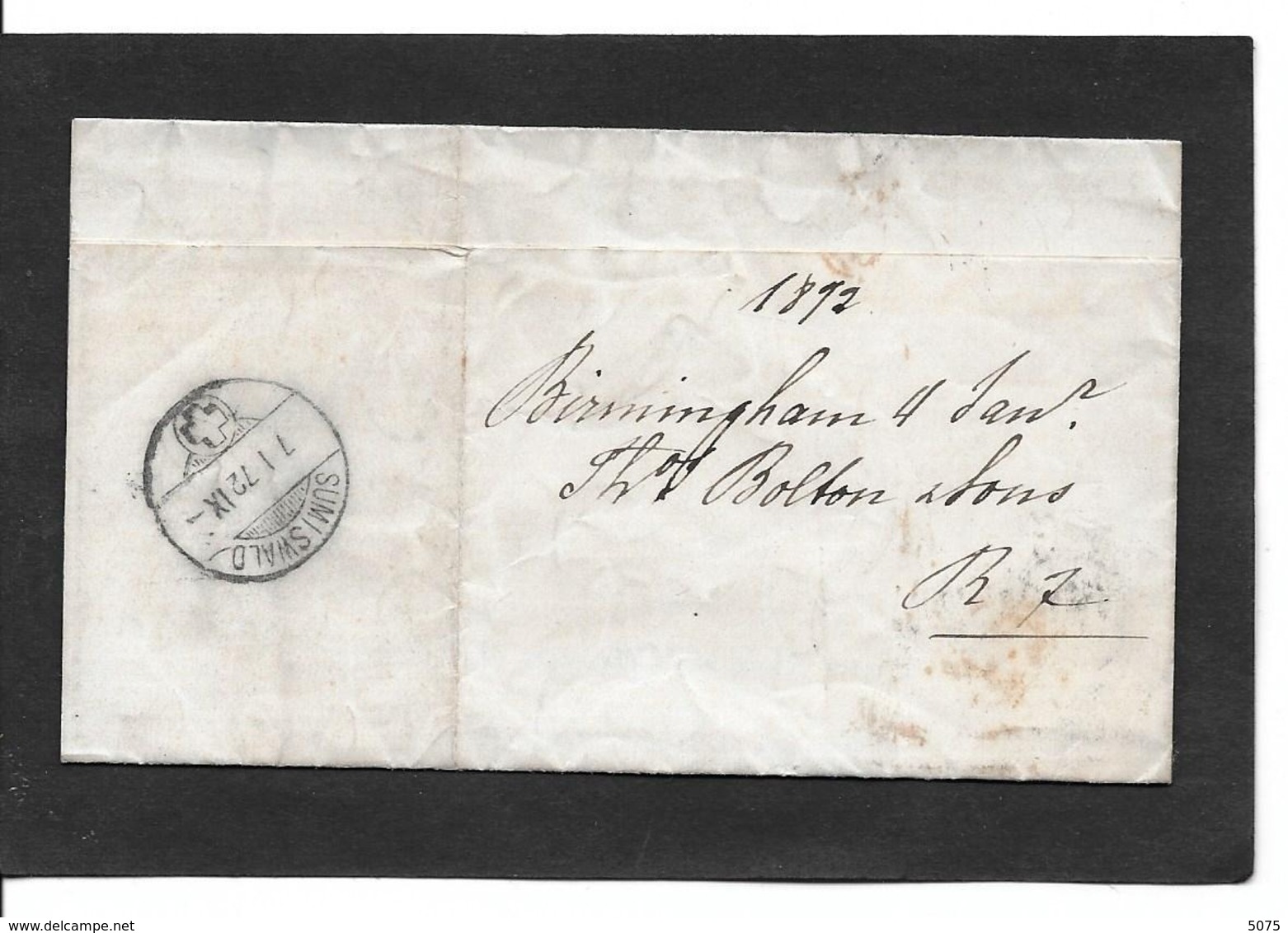 BIRMINGHAM 4.1.1872 StG 43  Pl 116 - Covers & Documents
