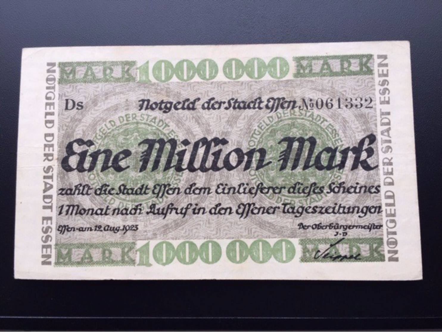 GERMANY NOTGELT  1 MILLION MARK 12.08.1922 AUNC - [11] Lokale Uitgaven
