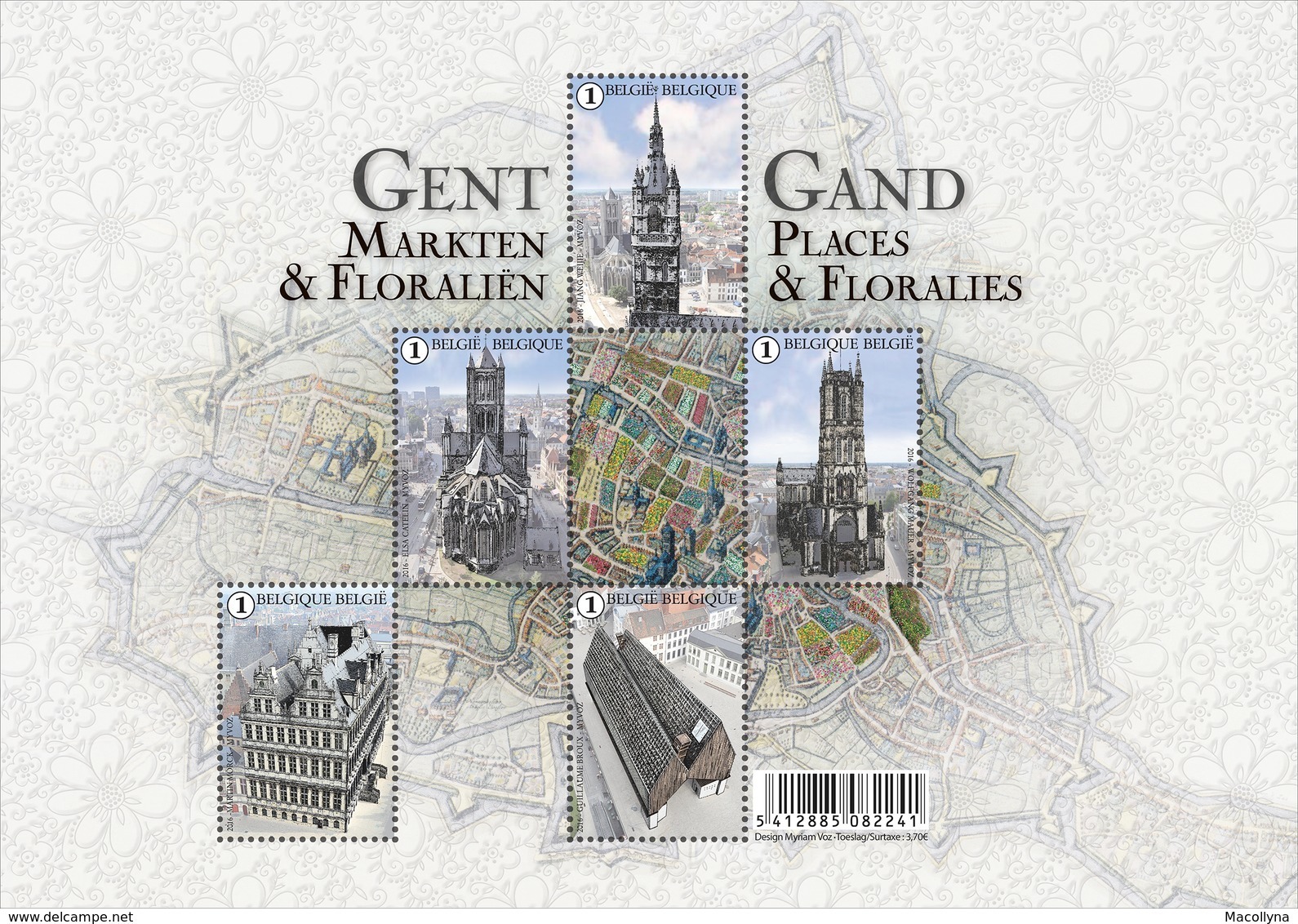 Blok 234** Gent, Markten En Floraliën / Gand Places Et Floralies 4581/85** - Neufs
