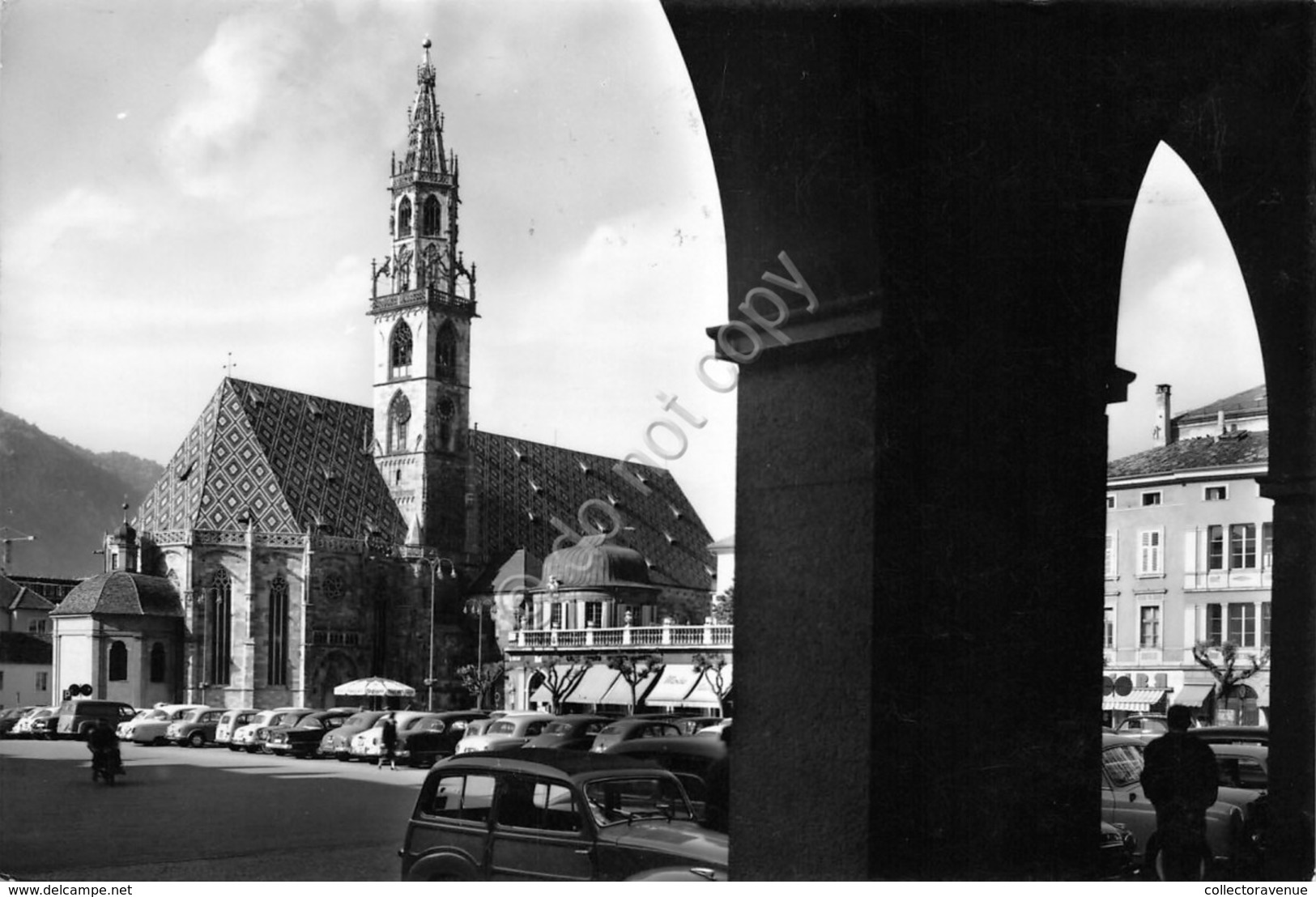 Cartolina Bolzano Chiesa Parrocchiale Auto D'epoca 1961 Timbro PT - Bolzano (Bozen)